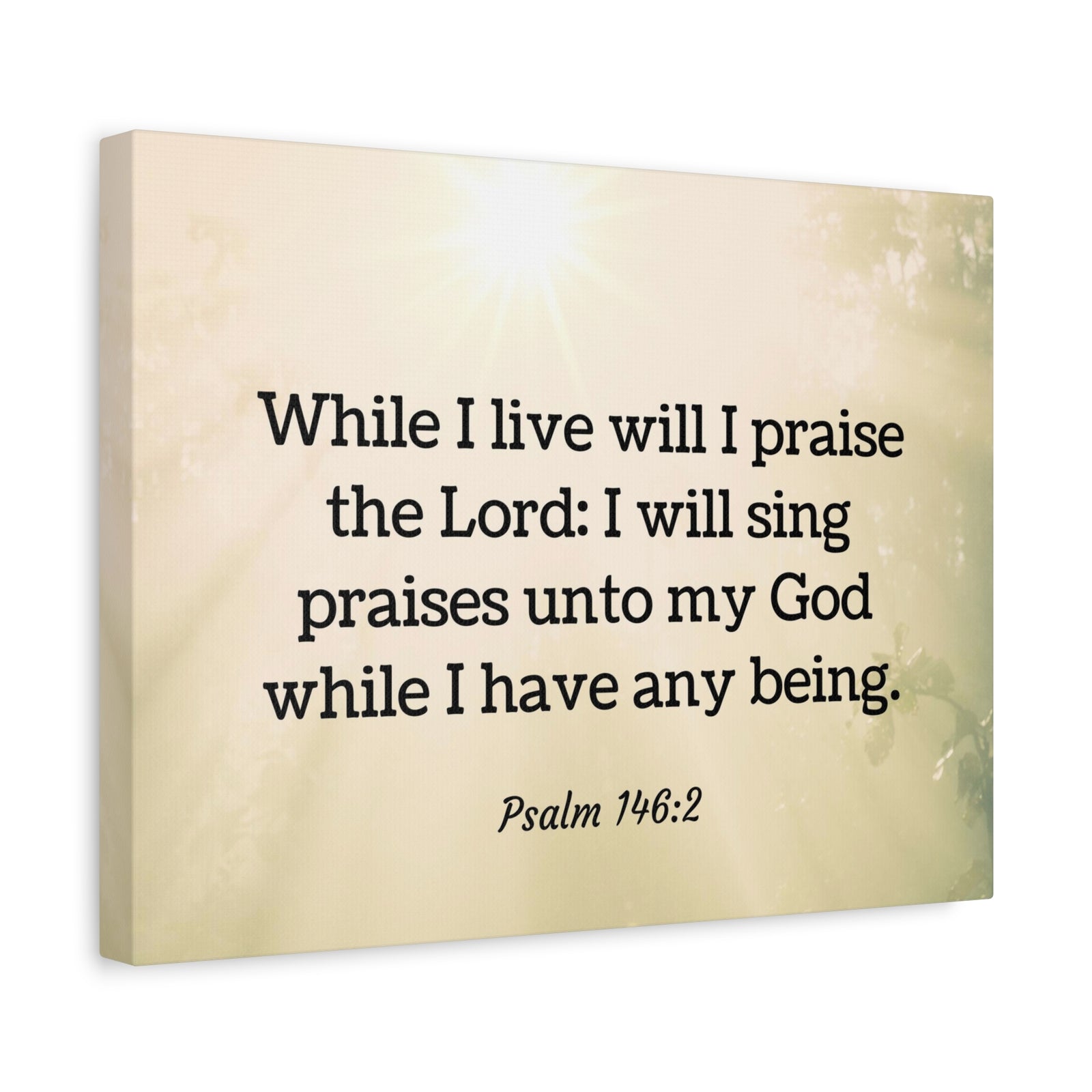 Scripture Walls I Live Will I Praise Psalm 146:2 Bible Verse Canvas Christian Wall Art Ready to Hang-Express Your Love Gifts