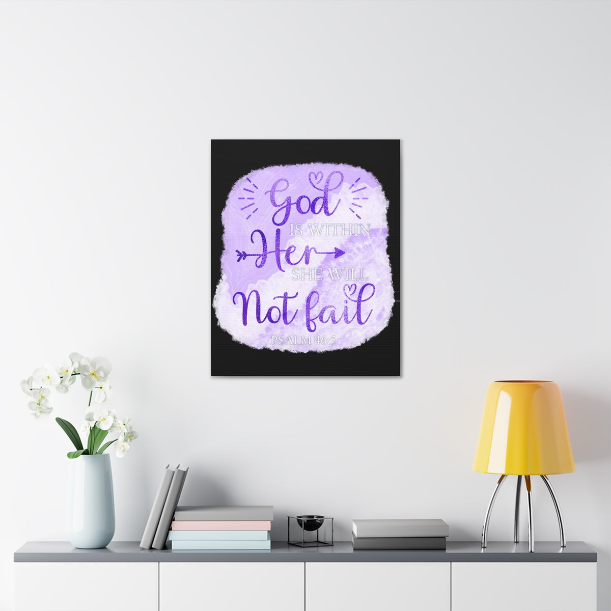 Scripture Walls Psalm 46:5 God is Within Her Bible Verse Canvas Christian Wall Art Ready to Hang Unframed-Express Your Love Gifts