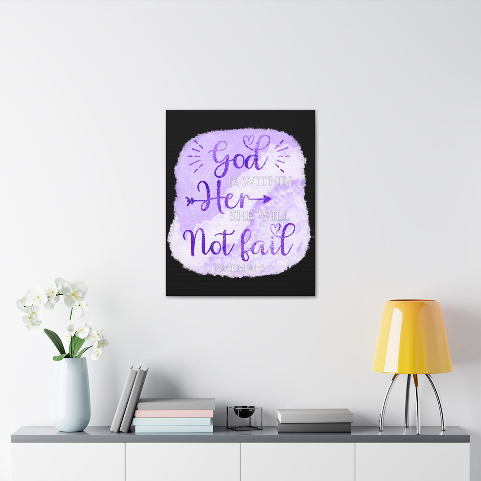 Scripture Walls Psalm 46:5 God is Within Her Bible Verse Canvas Christian Wall Art Ready to Hang Unframed-Express Your Love Gifts