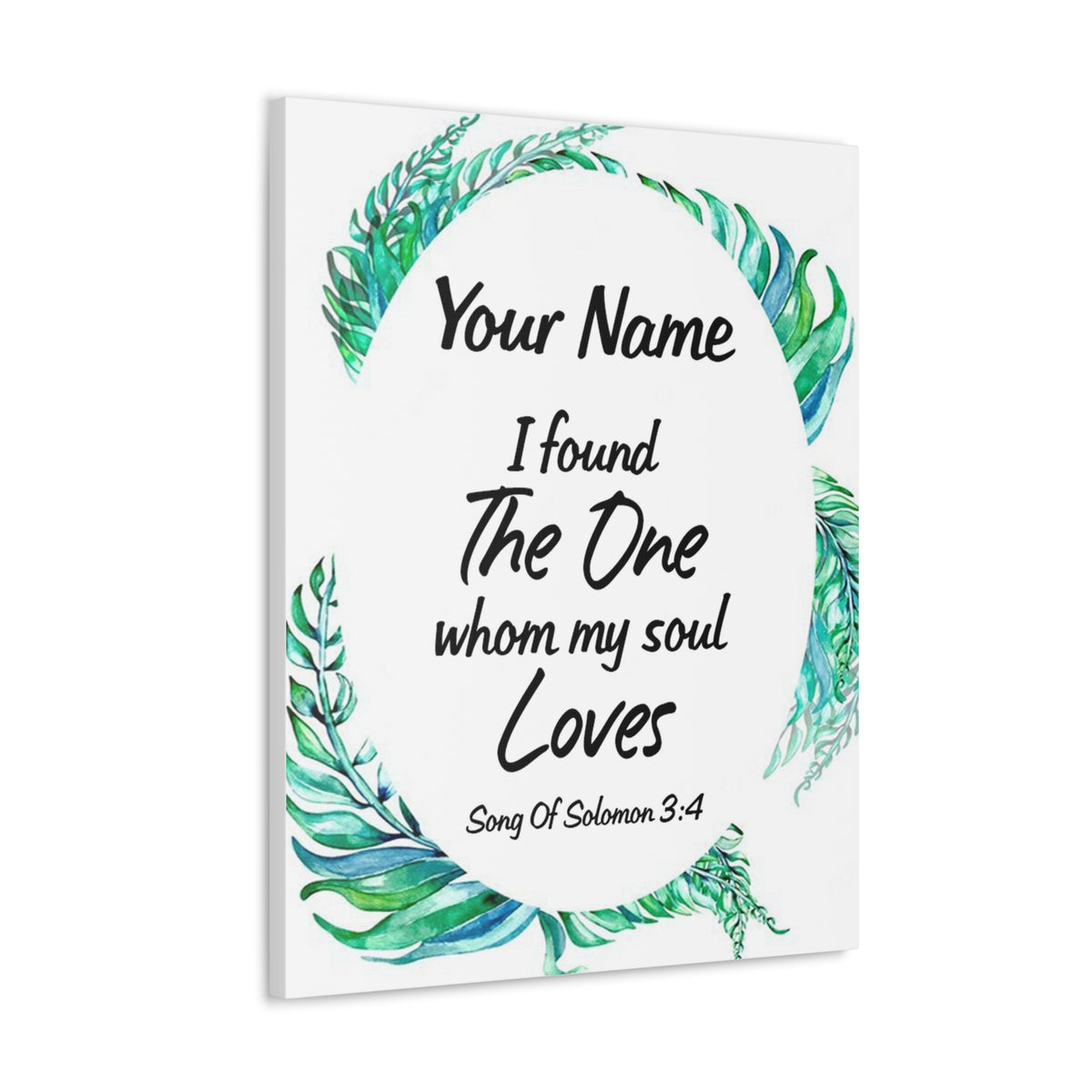 Personalized Soulmate Song Of Solomon 3:4 Bible Chapter Canvas Christian Wall Art Ready to Hang-Express Your Love Gifts