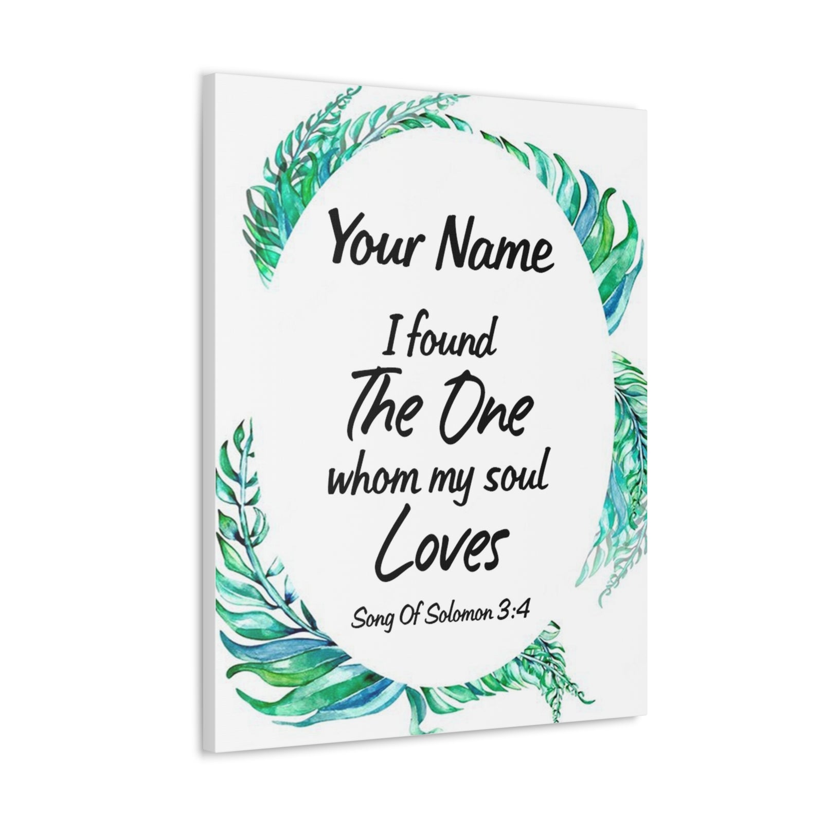 Personalized Soulmate Song Of Solomon 3:4 Bible Chapter Canvas Christian Wall Art Ready to Hang-Express Your Love Gifts