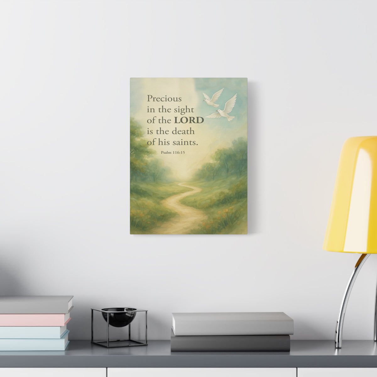Scripture Canvas Psalm 116:15 Precious Christian Wall Art Bible Verse Print Ready to Hang-Express Your Love Gifts