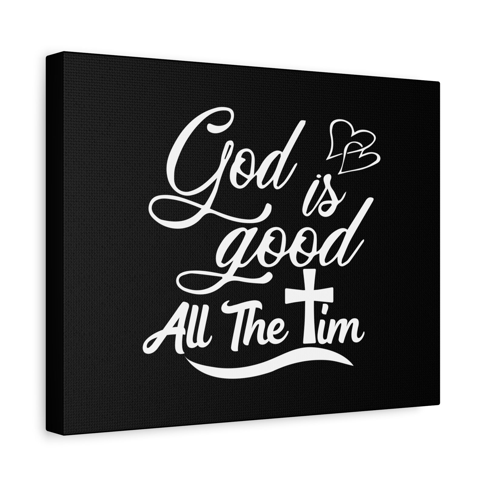 Scripture Canvas God Is Good Psalm 100:5 Black Hearts Christian Wall Art Bible Verse Print Ready to Hang-Express Your Love Gifts