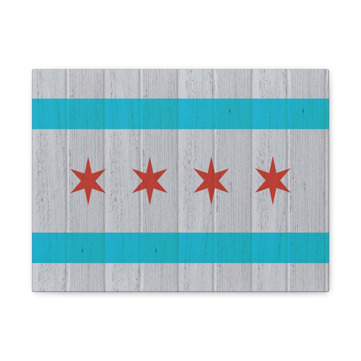 Chicago Flag Distressed Wood Look Canvas Wall Art for Home Decor Ready-to-Hang-Express Your Love Gifts