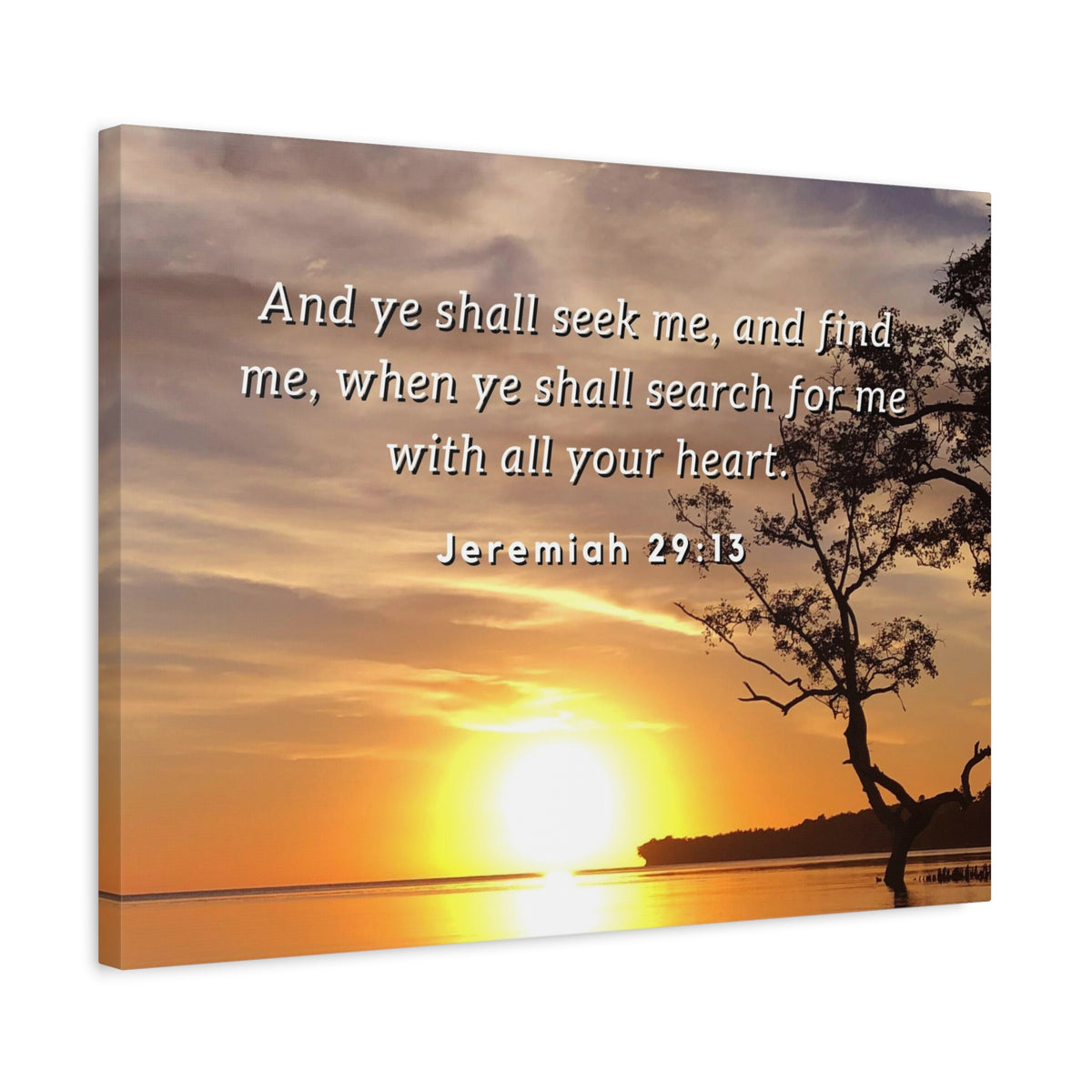 Scripture Walls All Your Heart Jeremiah 29:13 Bible Verse Canvas Christian Wall Art Ready to Hang-Express Your Love Gifts