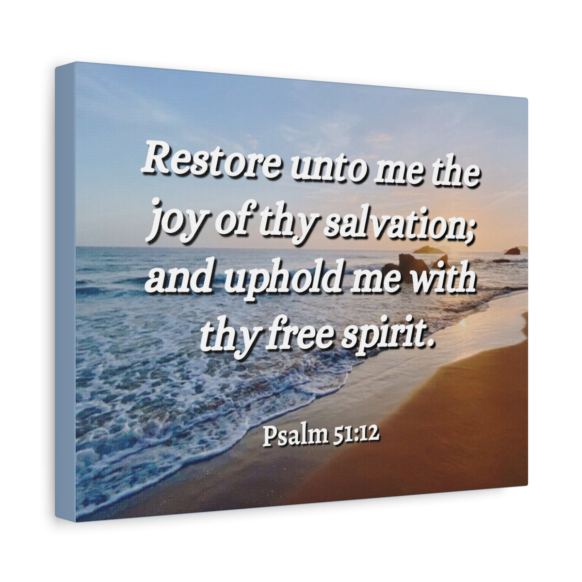 Scripture Canvas Thy Salvation Psalm 51:12 Christian Wall Art Bible Verse Print Ready to Hang-Express Your Love Gifts