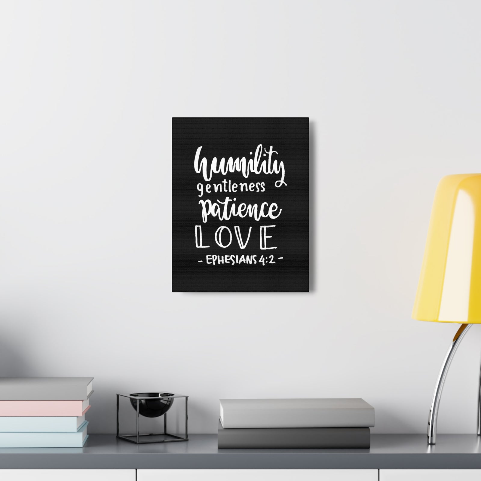 Scripture Walls Humility Gentleness Patience Love Ephesians 4:2 Bible Verse Canvas Christian Wall Art Ready To Hang-Express Your Love Gifts