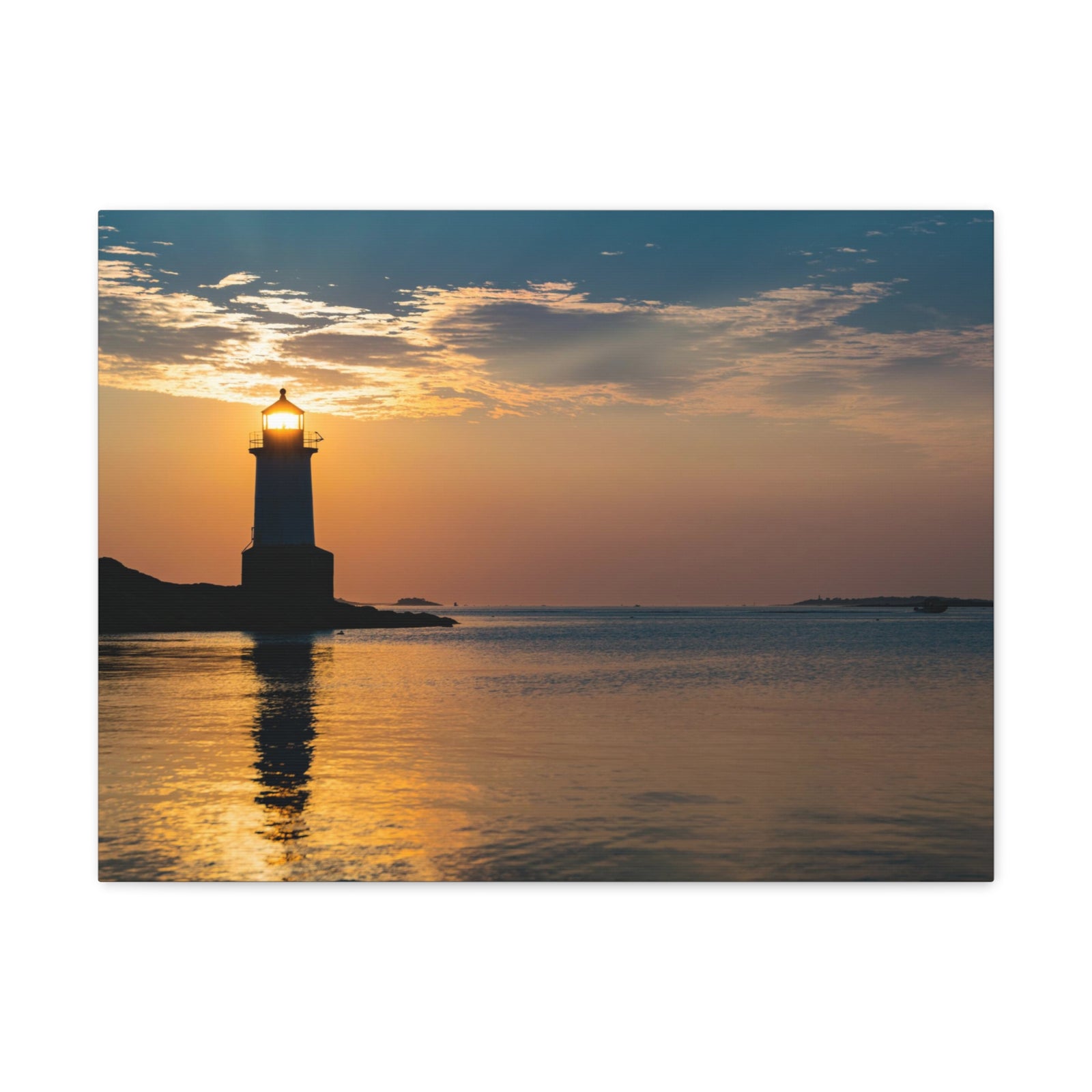 Lighthouse at Dawn Forest Floral Nature Photography Canvas Wall Art for Home Decor Ready-to-Hang-Express Your Love Gifts