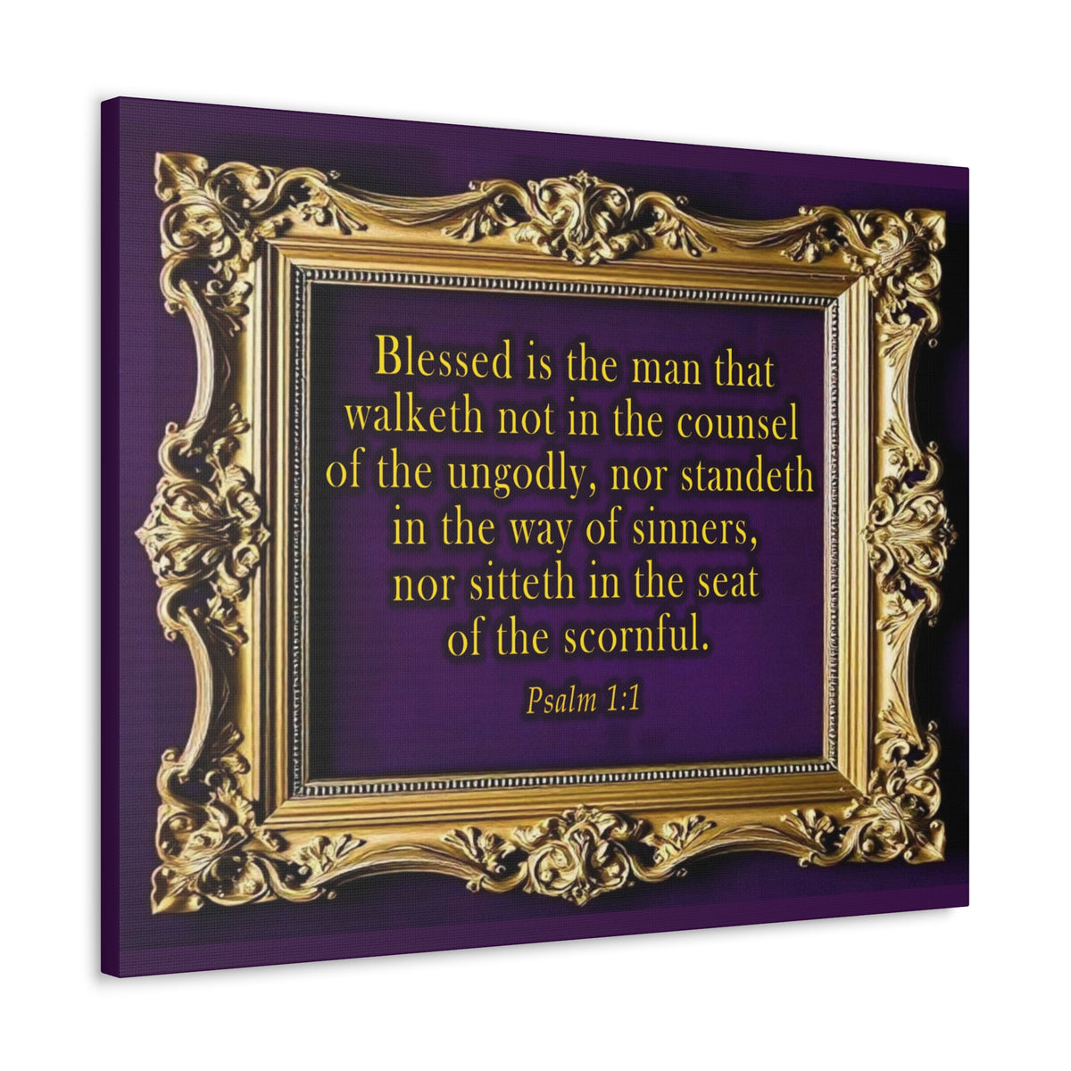 Scripture Walls Psalm 1:1 KJV Bible Verse Canvas Christian Wall Art Ready to Hang Unframed-Express Your Love Gifts