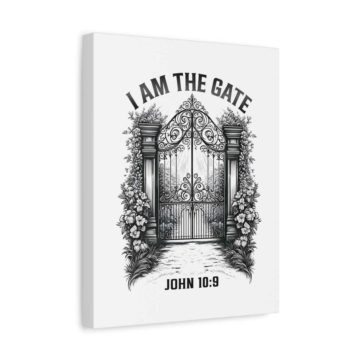 Scripture Walls John 10:9 I Am The Gate Bible Verse Canvas Christian Wall Art Ready to Hang Unframed-Express Your Love Gifts