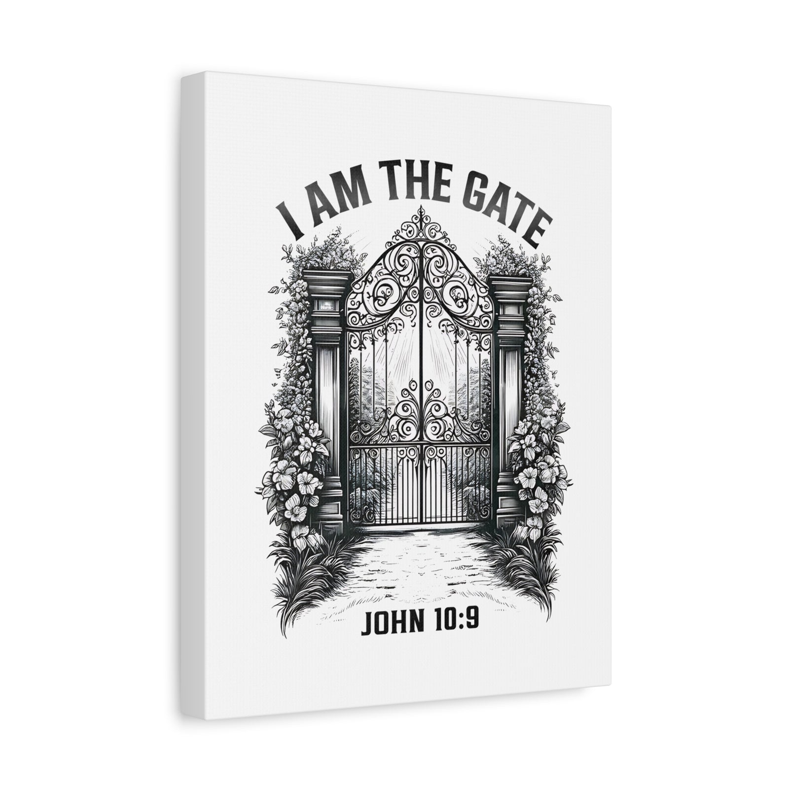 Scripture Walls John 10:9 I Am The Gate Bible Verse Canvas Christian Wall Art Ready to Hang Unframed-Express Your Love Gifts