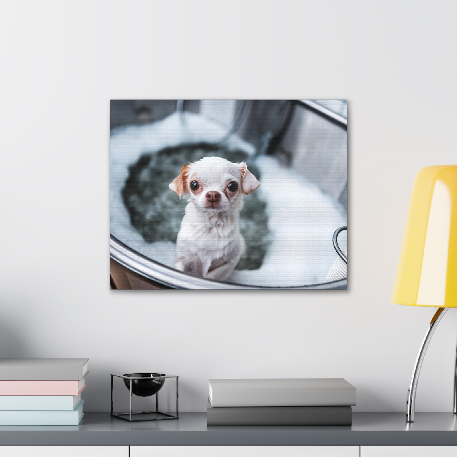 Cute Chihuahua Bathee Canvas Wall Art for Home Decor Ready-to-Hang-Express Your Love Gifts