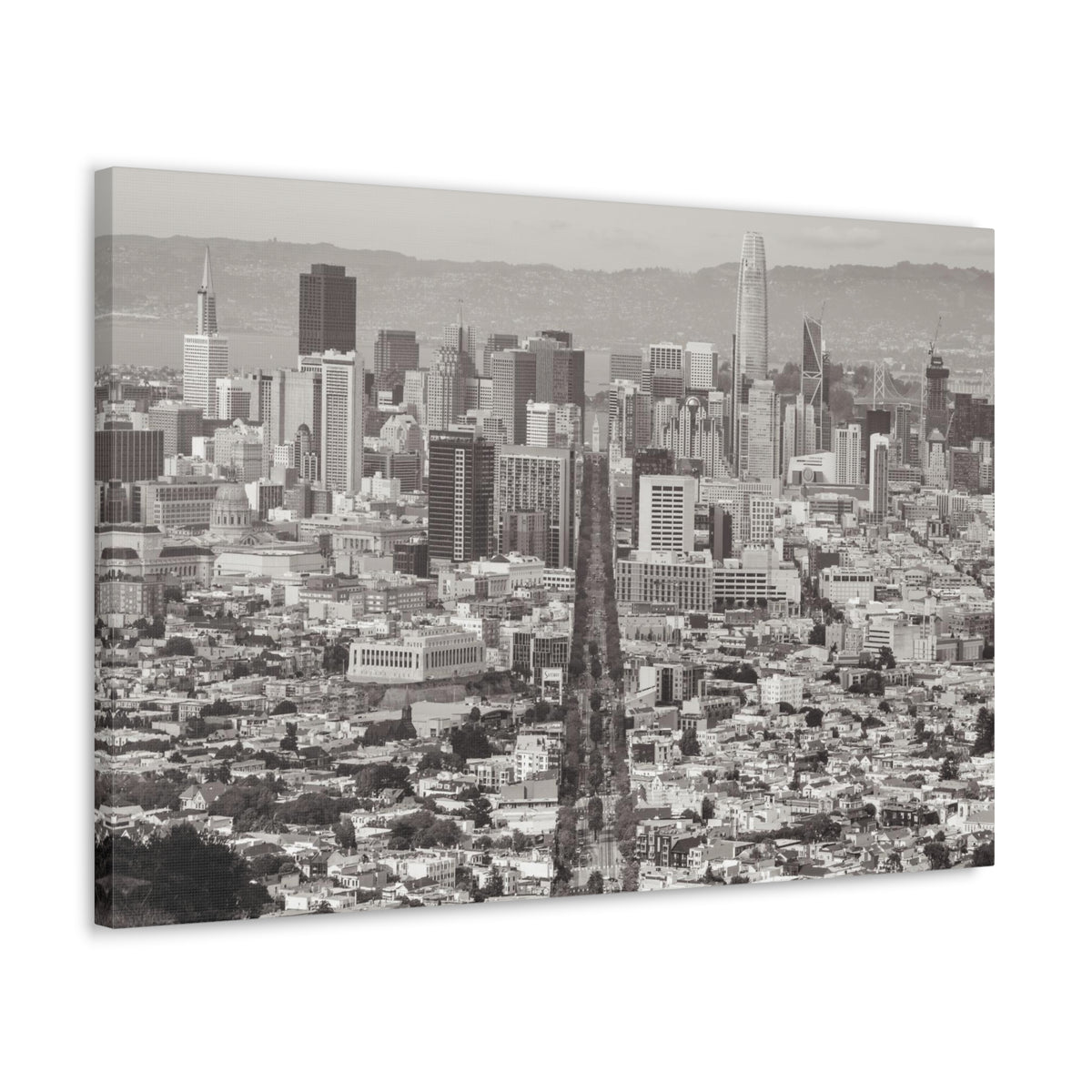 San Francisco Black And White Skyline Canvas Artwork High-Quality Breathtaking Stunning Cityscape for Home Decor Ready to Hang-Express Your Love Gifts