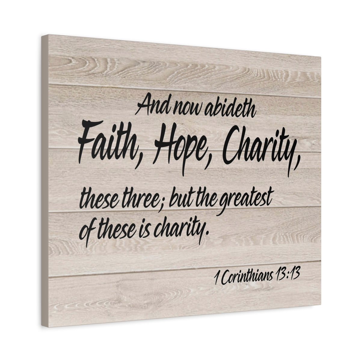 Bible Verse Canvas Faith Hope Charity 1 Corinthians 13:13 Wall Art Christian Home Decor-Express Your Love Gifts