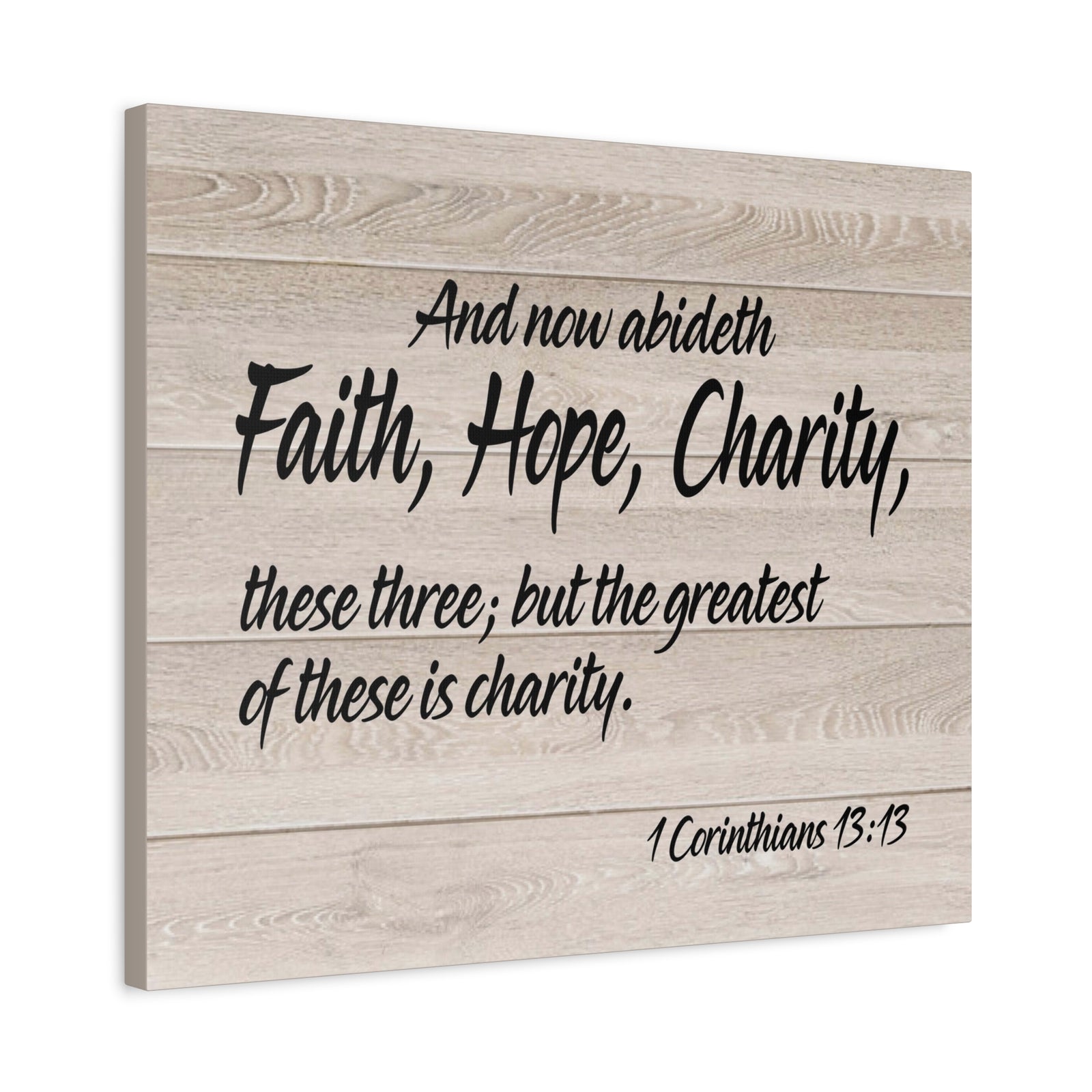 Bible Verse Canvas Faith Hope Charity 1 Corinthians 13:13 Wall Art Christian Home Decor-Express Your Love Gifts