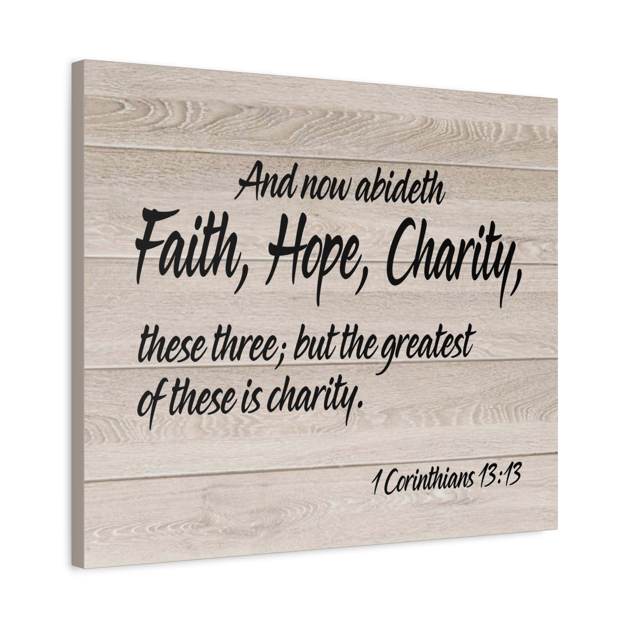 Bible Verse Canvas Faith Hope Charity 1 Corinthians 13:13 Wall Art Christian Home Decor-Express Your Love Gifts