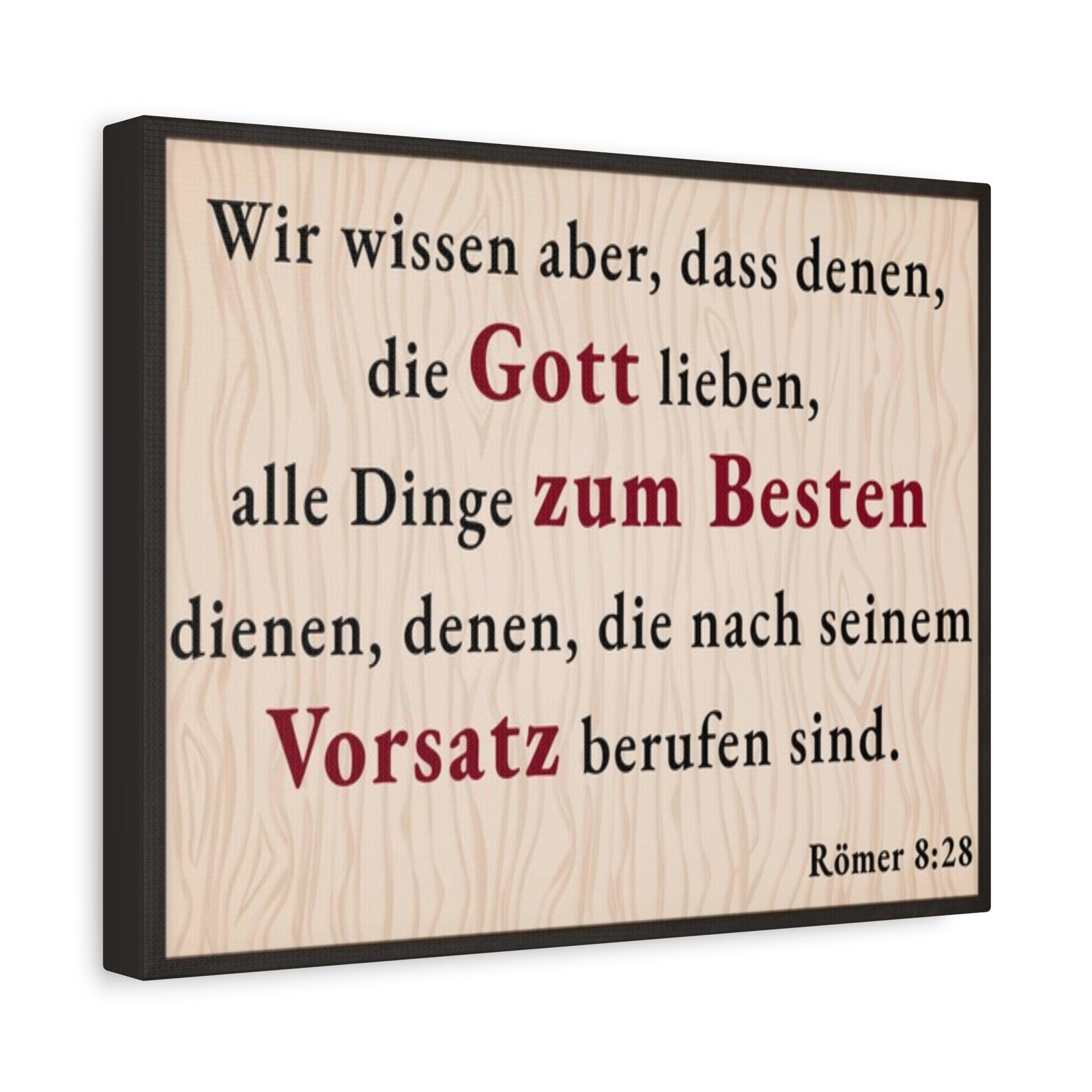 Scripture Walls Römer 8:28 Romans 8:28 German Bible Verse Canvas Christian Wall Art Ready to Hang Unframed-Express Your Love Gifts