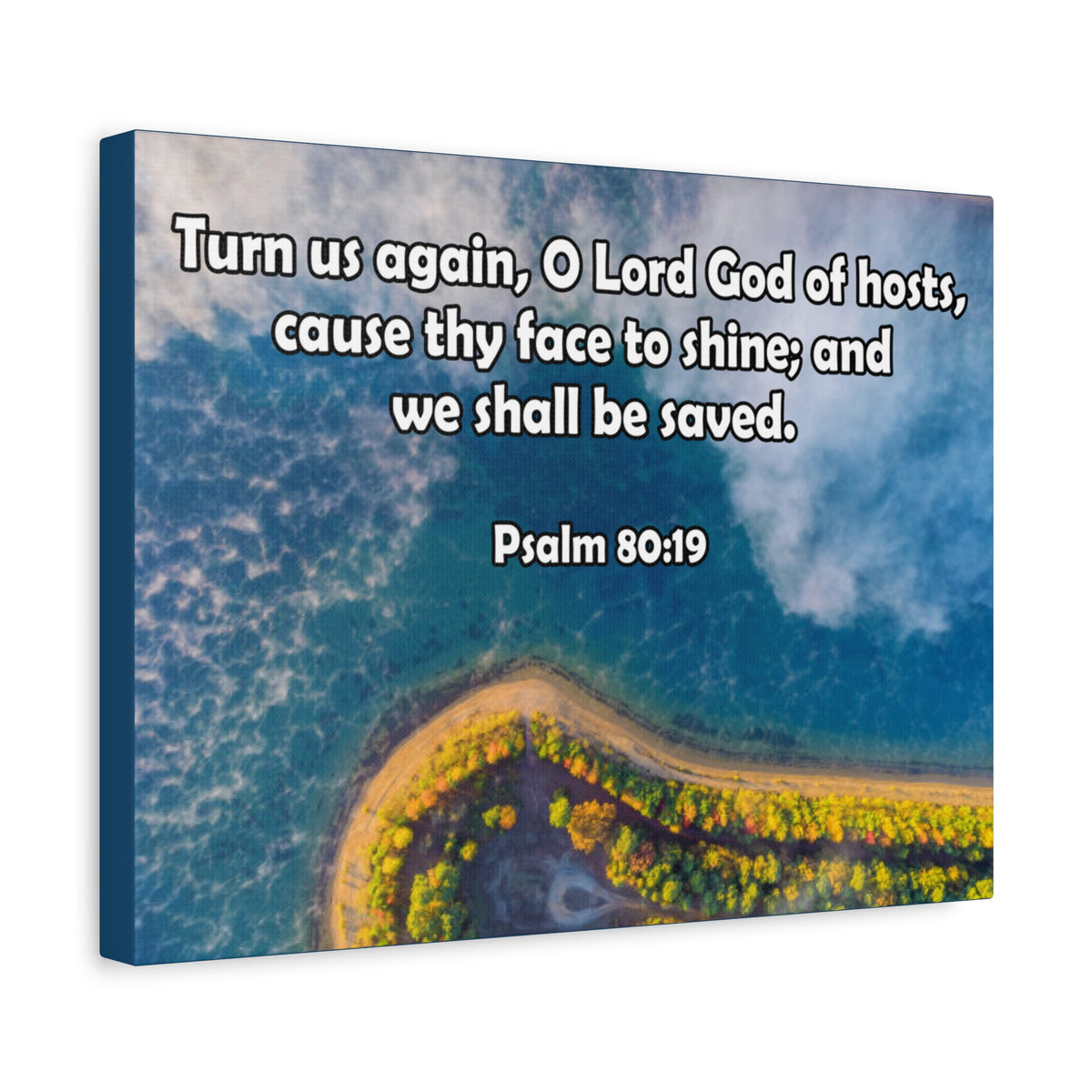 Bible Verse Canvas Turn Us Again Psalm 80:19 Christian Home Décor Wall Art Scripture Ready to Hang Faith Print-Express Your Love Gifts