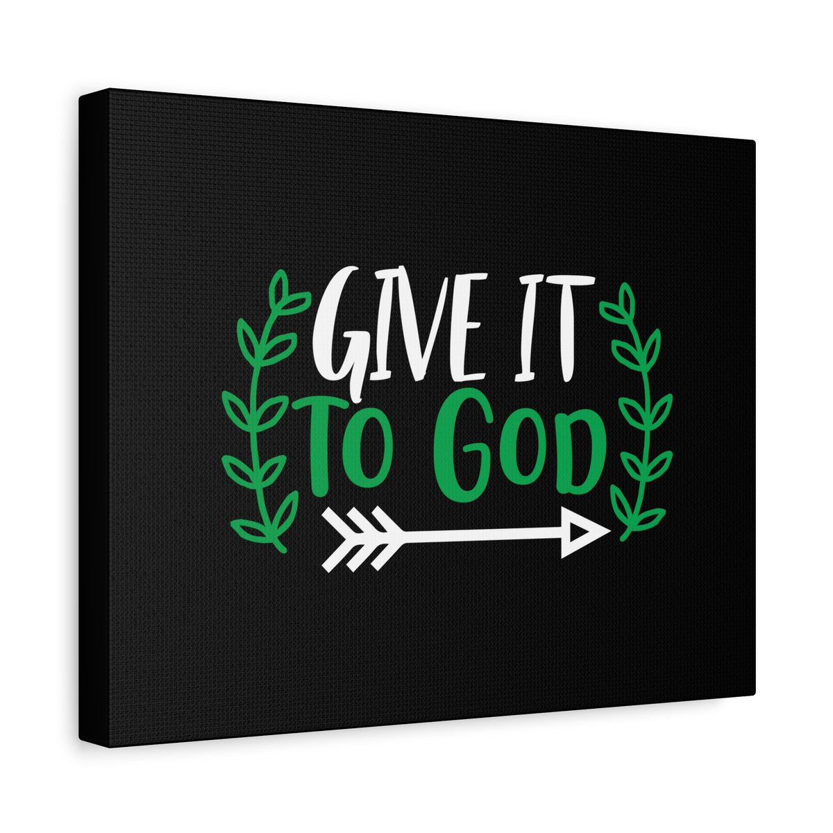 Scripture Canvas Give It To God Psalm 55:22 Green Christian Wall Art Bible Verse Print Ready to Hang-Express Your Love Gifts