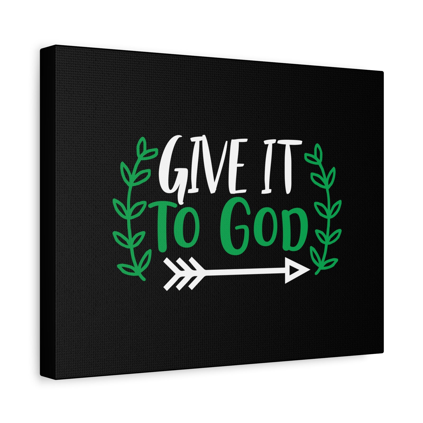 Scripture Canvas Give It To God Psalm 55:22 Green Christian Wall Art Bible Verse Print Ready to Hang-Express Your Love Gifts