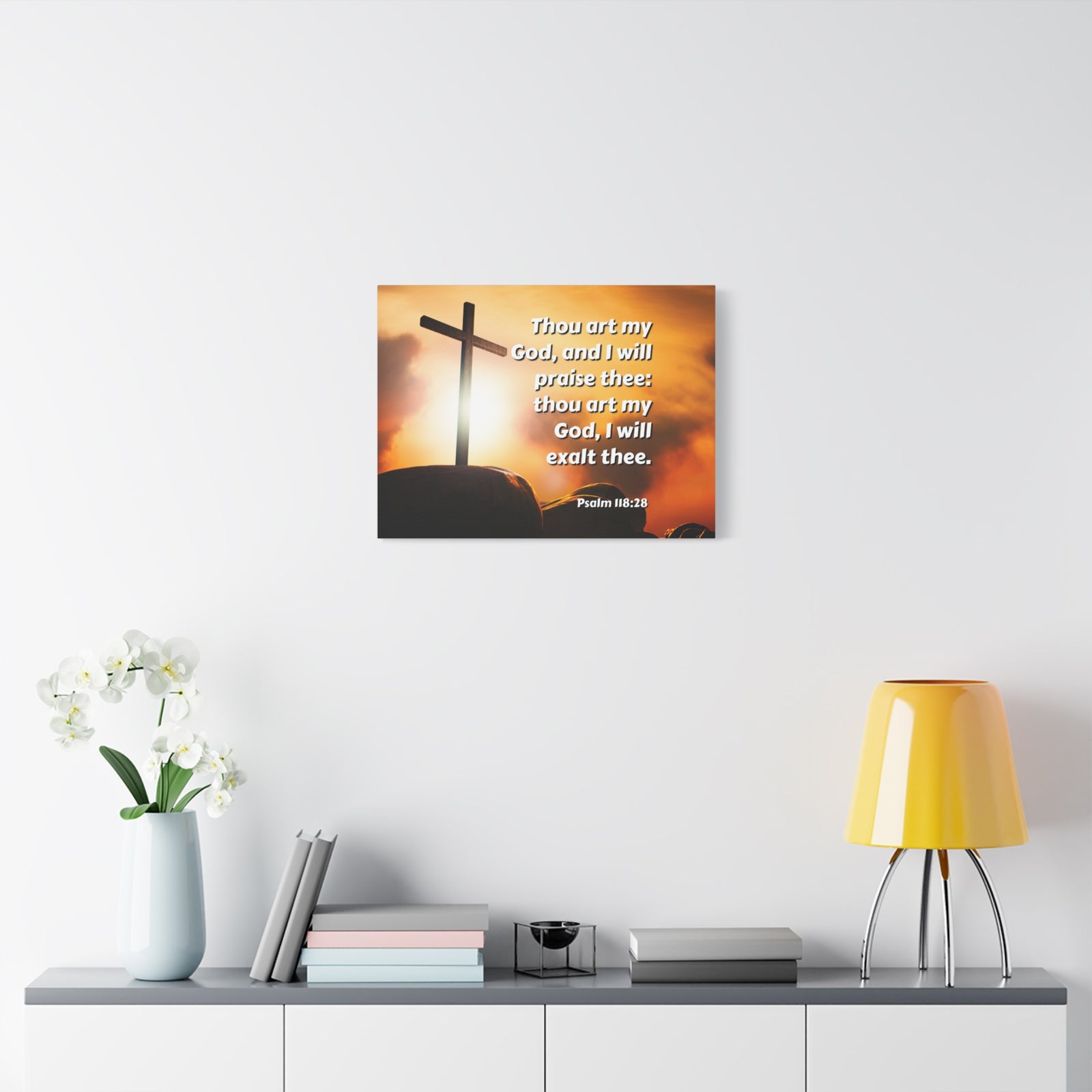 Scripture Canvas Exalt Psalm 118:28 Christian Wall Art Bible Verse Print Ready to Hang-Express Your Love Gifts