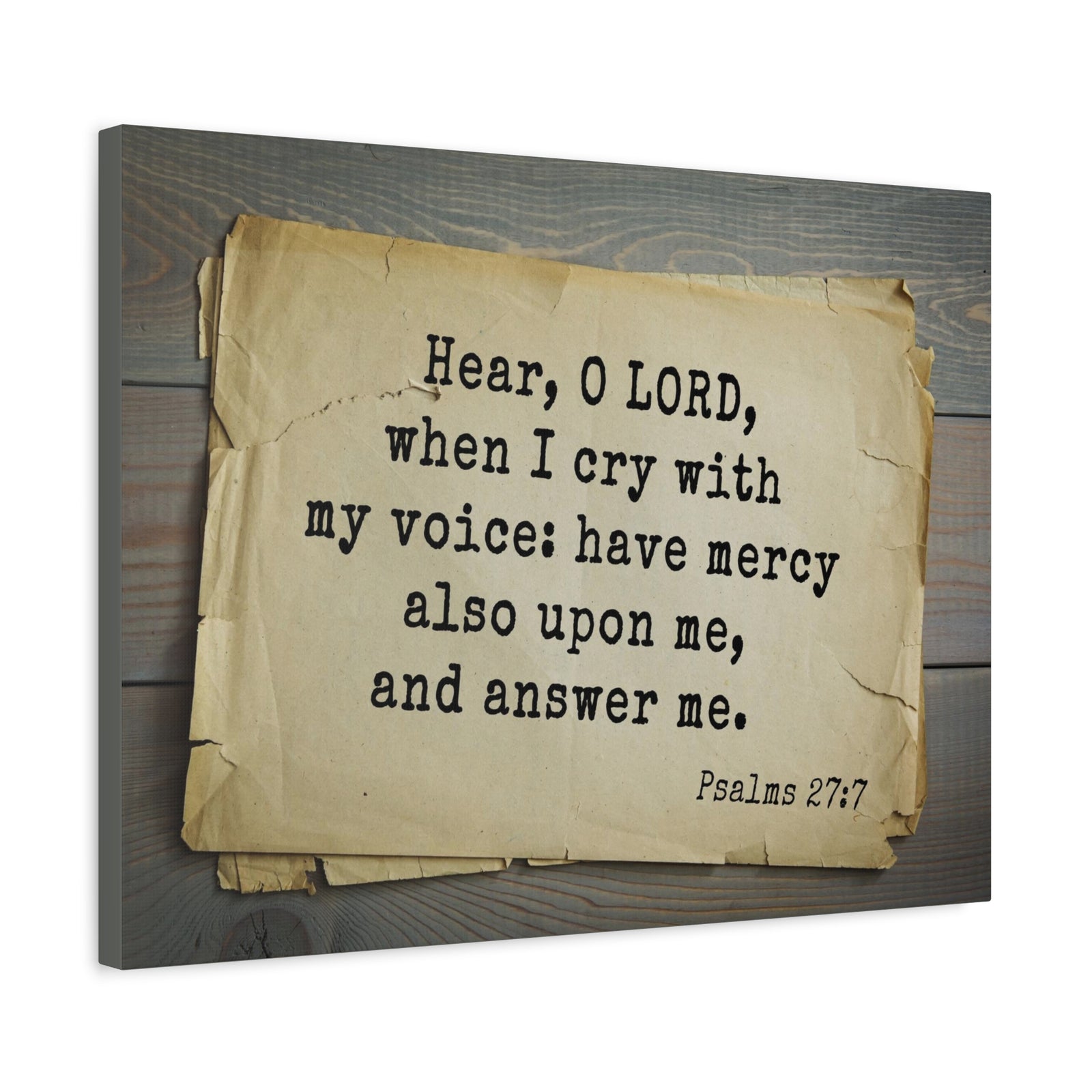 Scripture Walls Hear O Lord Psalms 27:7 Bible Verse Canvas Christian Wall Art Bible Verse Print Ready To Hang-Express Your Love Gifts