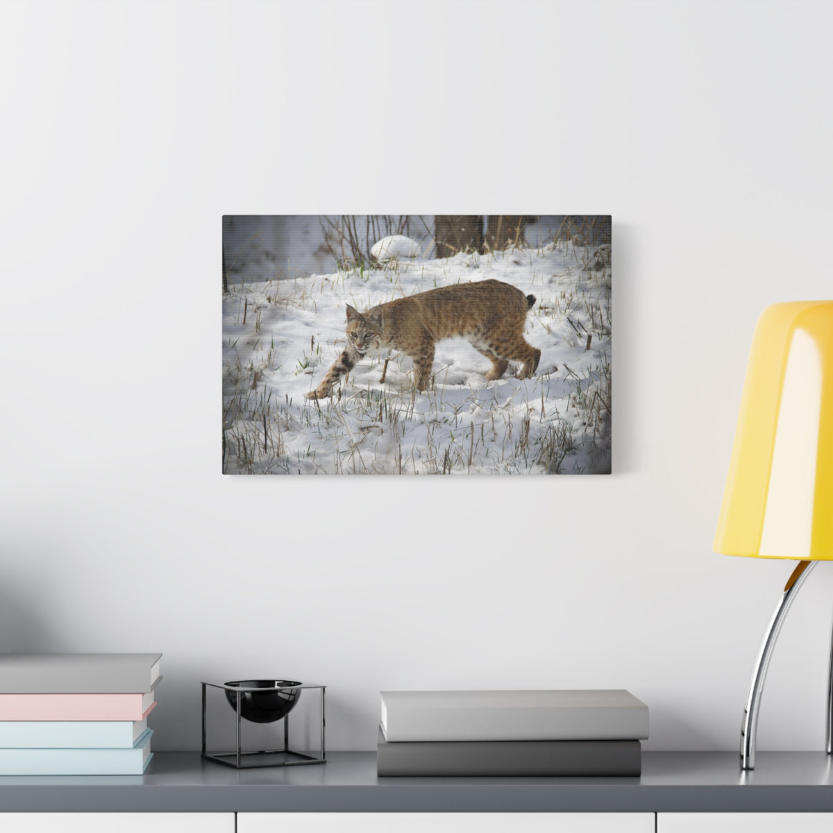 Majestic Bob-Cat Art Majestic Bob-Cat Print Animal Wall Art Wildlife Canvas Prints Wall Art Ready to Hang-Express Your Love Gifts