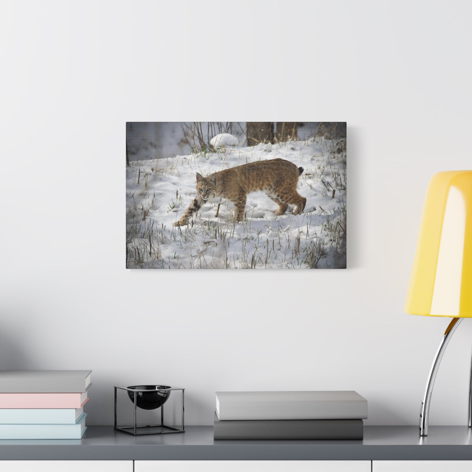 Majestic Bob-Cat Art Majestic Bob-Cat Print Animal Wall Art Wildlife Canvas Prints Wall Art Ready to Hang-Express Your Love Gifts