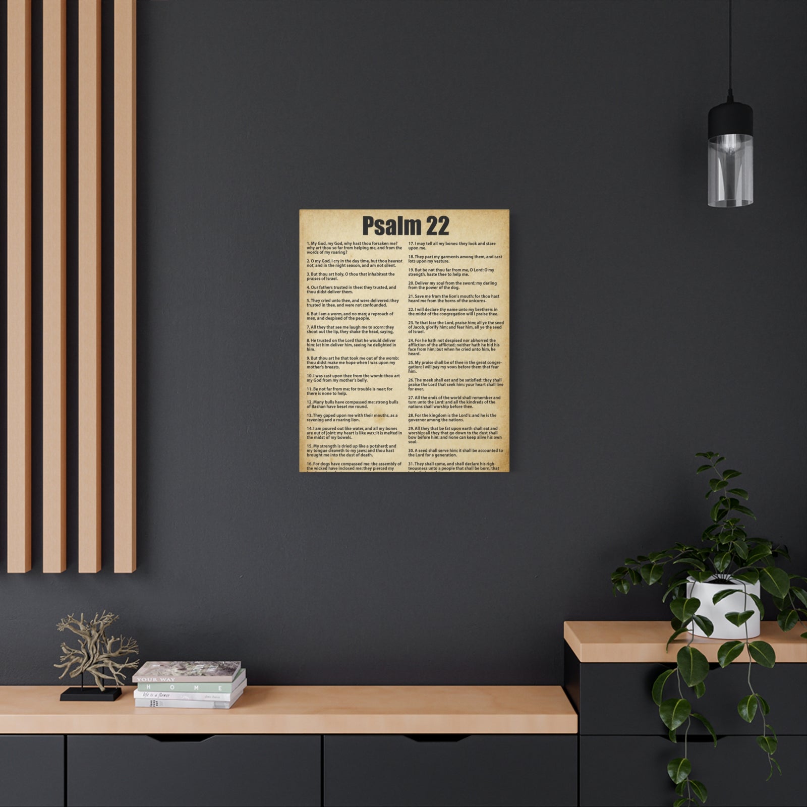 Scripture Canvas Desperate For God's Help Psalm 22 Christian Wall Art Bible Verse Print Ready to Hang-Express Your Love Gifts