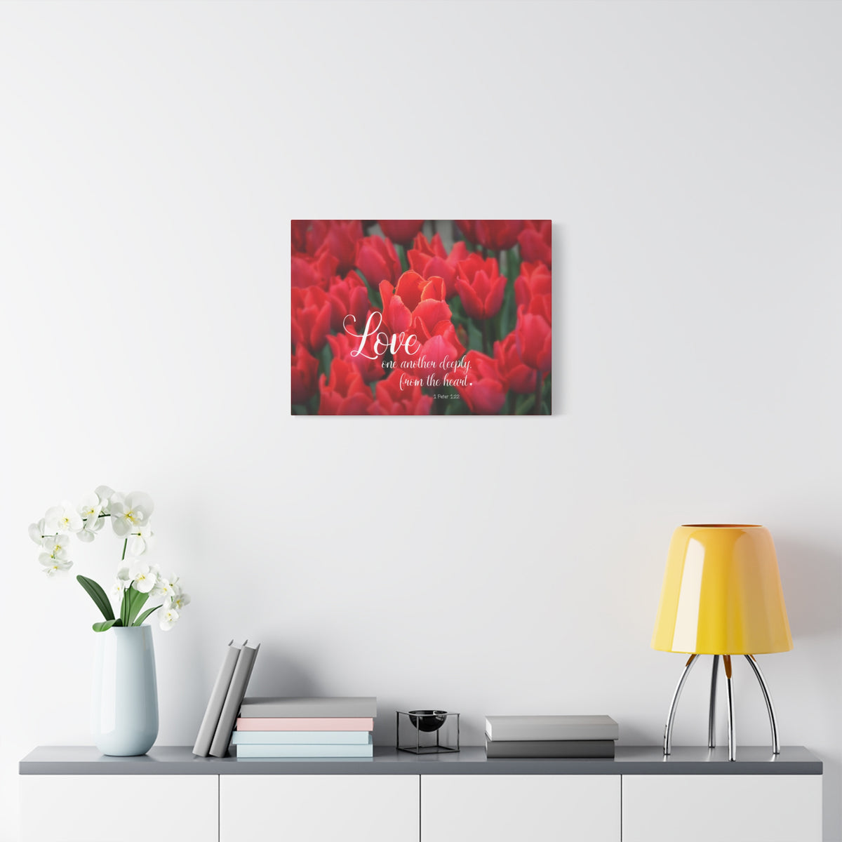 Scripture Canvas From The Heart 1 Peter 1:22 Christian Wall Art Bible Verse Print Ready to Hang-Express Your Love Gifts