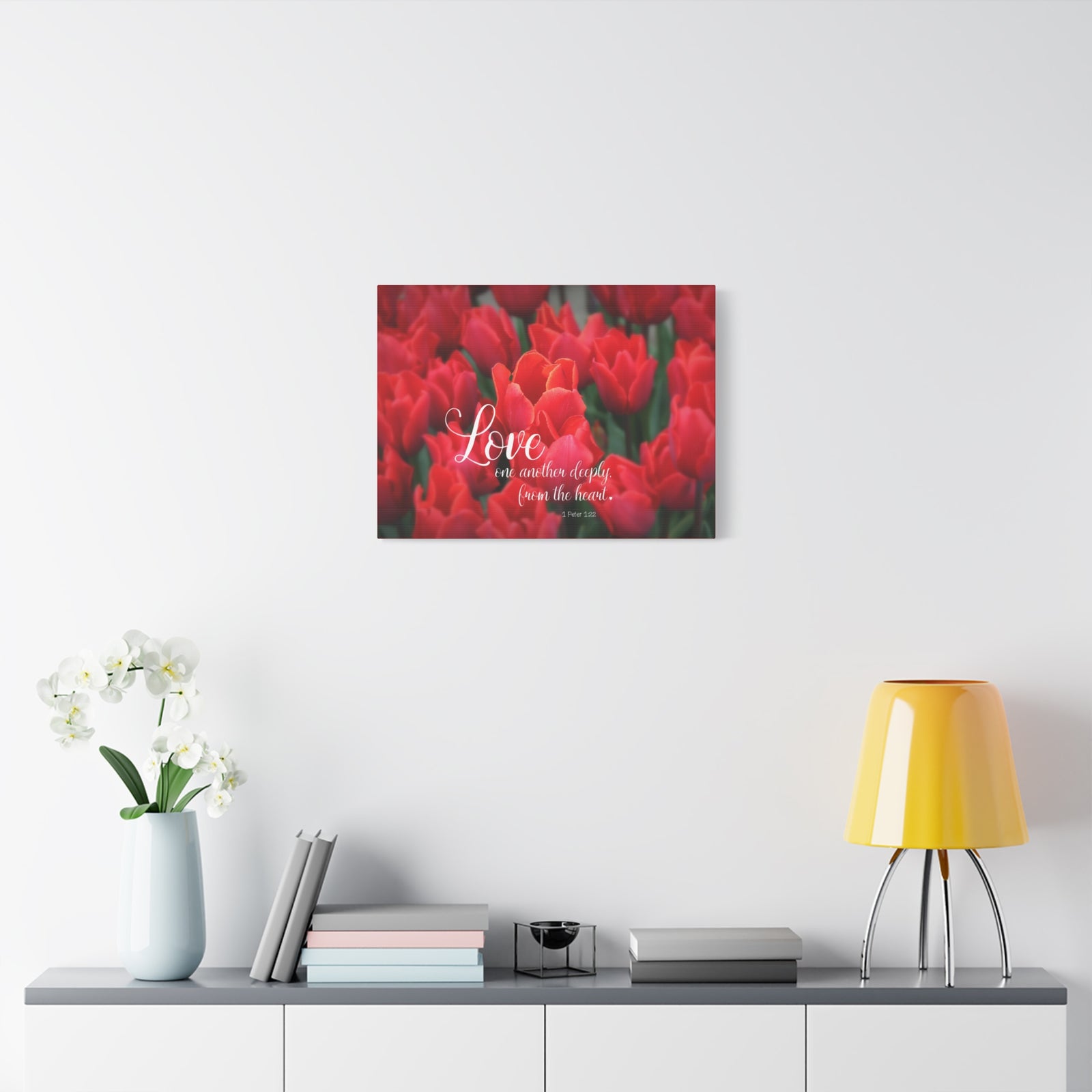 Scripture Canvas From The Heart 1 Peter 1:22 Christian Wall Art Bible Verse Print Ready to Hang-Express Your Love Gifts