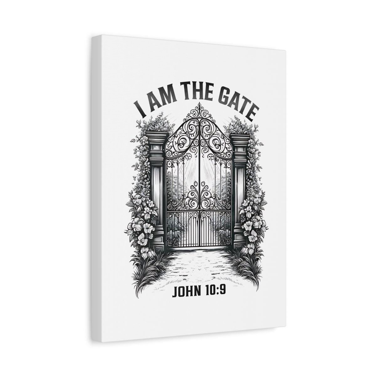 Scripture Walls John 10:9 I Am The Gate Bible Verse Canvas Christian Wall Art Ready to Hang Unframed-Express Your Love Gifts
