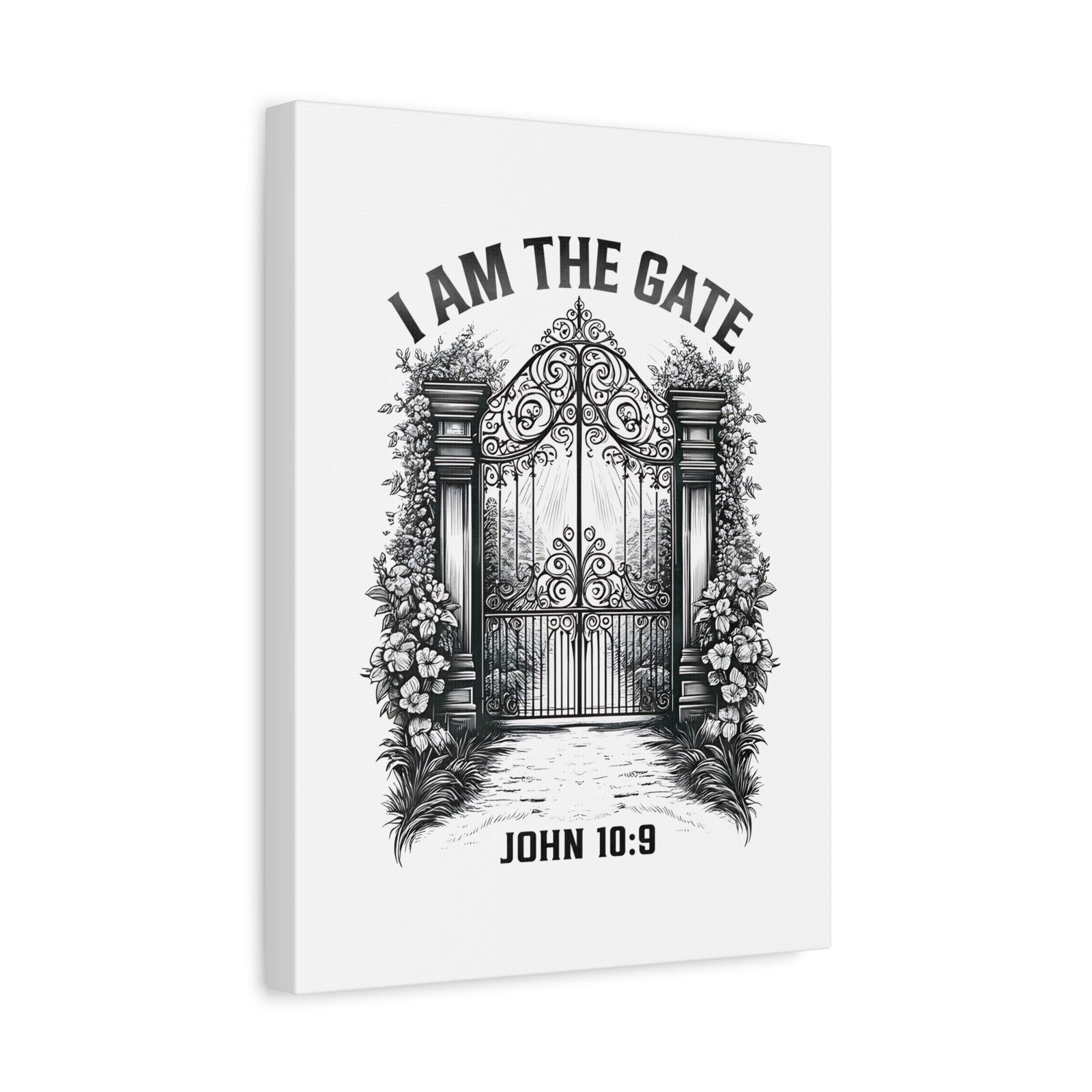 Scripture Walls John 10:9 I Am The Gate Bible Verse Canvas Christian Wall Art Ready to Hang Unframed-Express Your Love Gifts