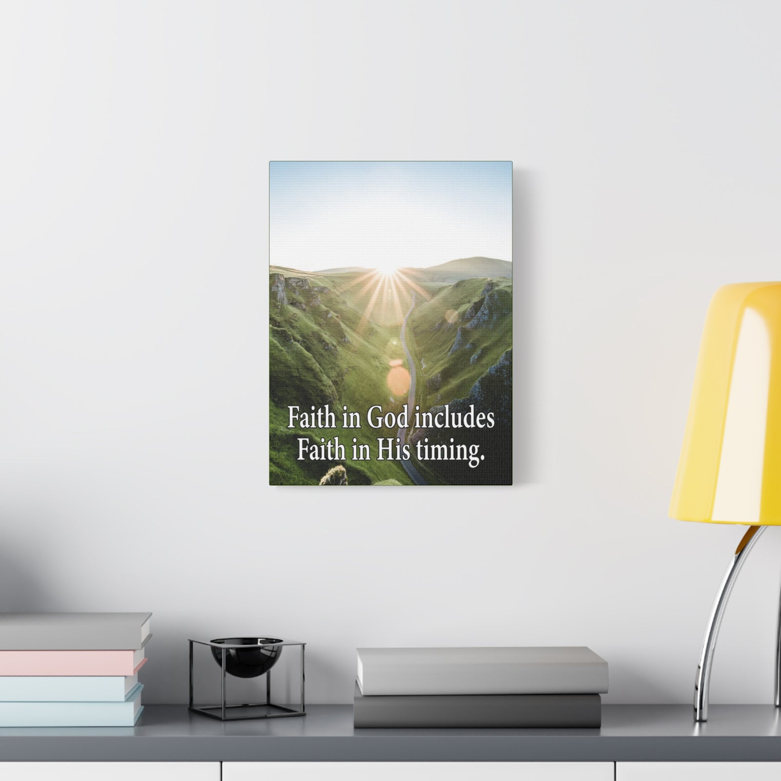 Scripture Walls Faith in God's Timing Psalm 27:14 Christian Wall Decor Scripture Art Ready to Hang-Express Your Love Gifts