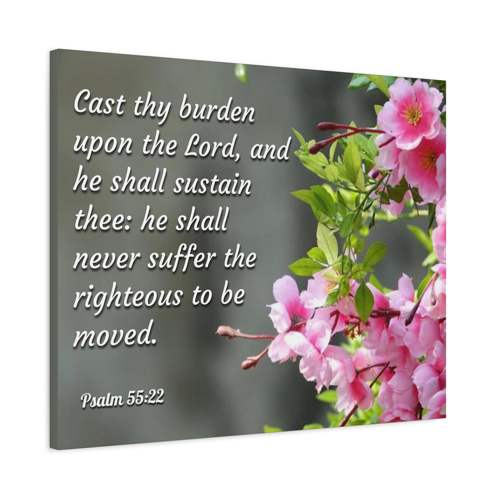 Scripture Canvas Upon The Lord Psalm 55:22 Christian Wall Art Bible Verse Print Ready to Hang-Express Your Love Gifts