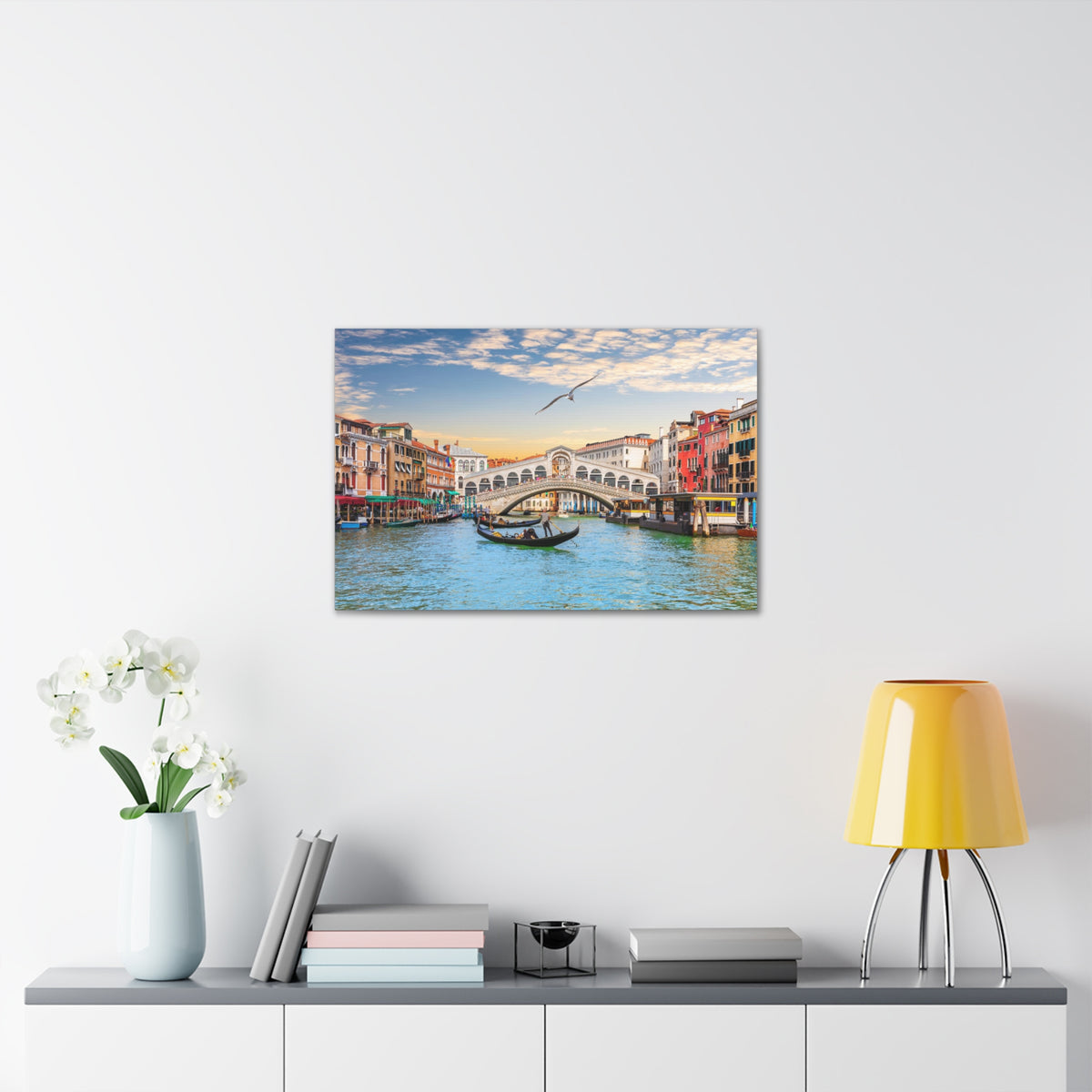 Venice Rialto Bridge Nature Wilderness Photography Canvas Wall Art for Home Decor Ready-to-Hang-Express Your Love Gifts