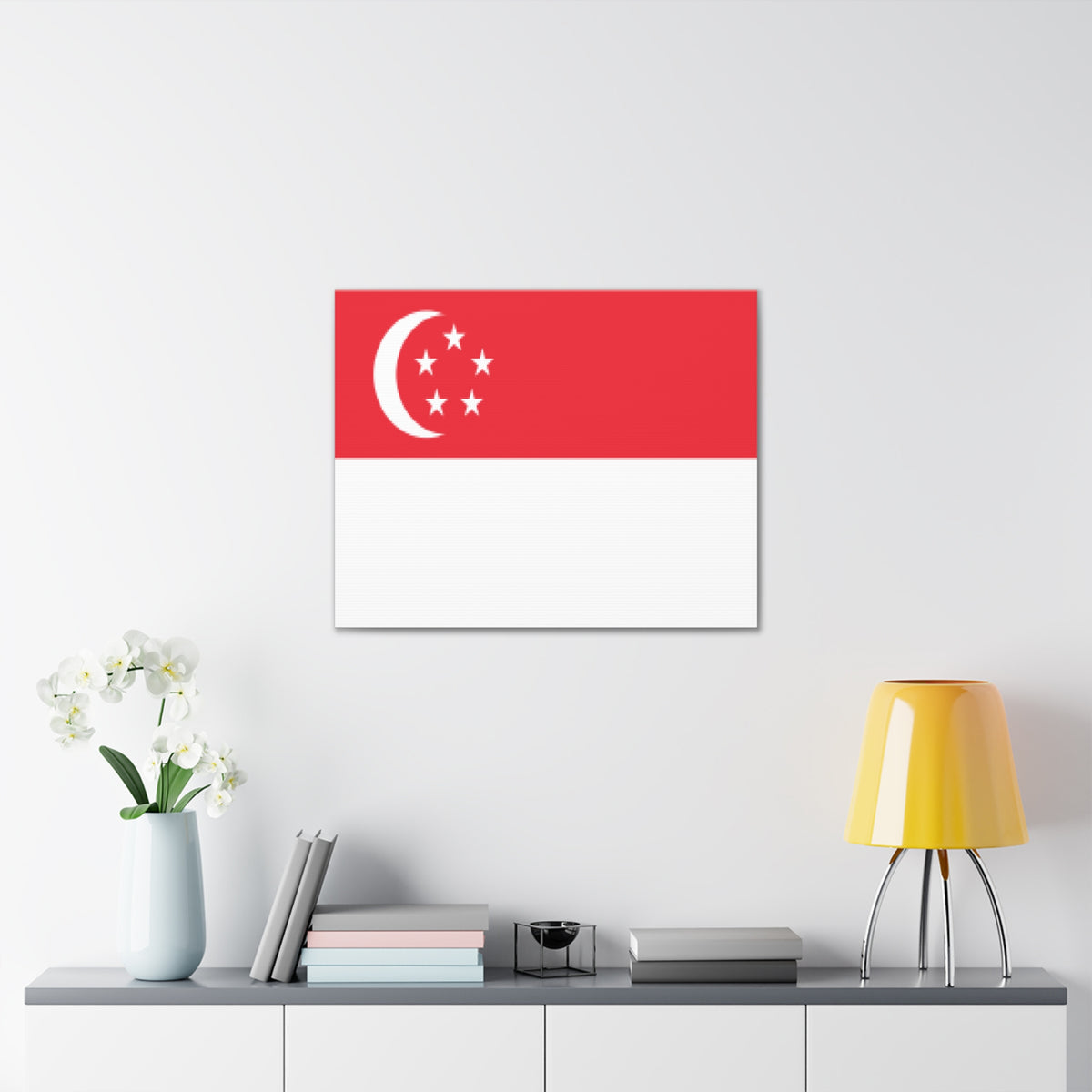 Singapore Country Flag Canvas Vibrant Wall Art Unframed Home Decor-Express Your Love Gifts