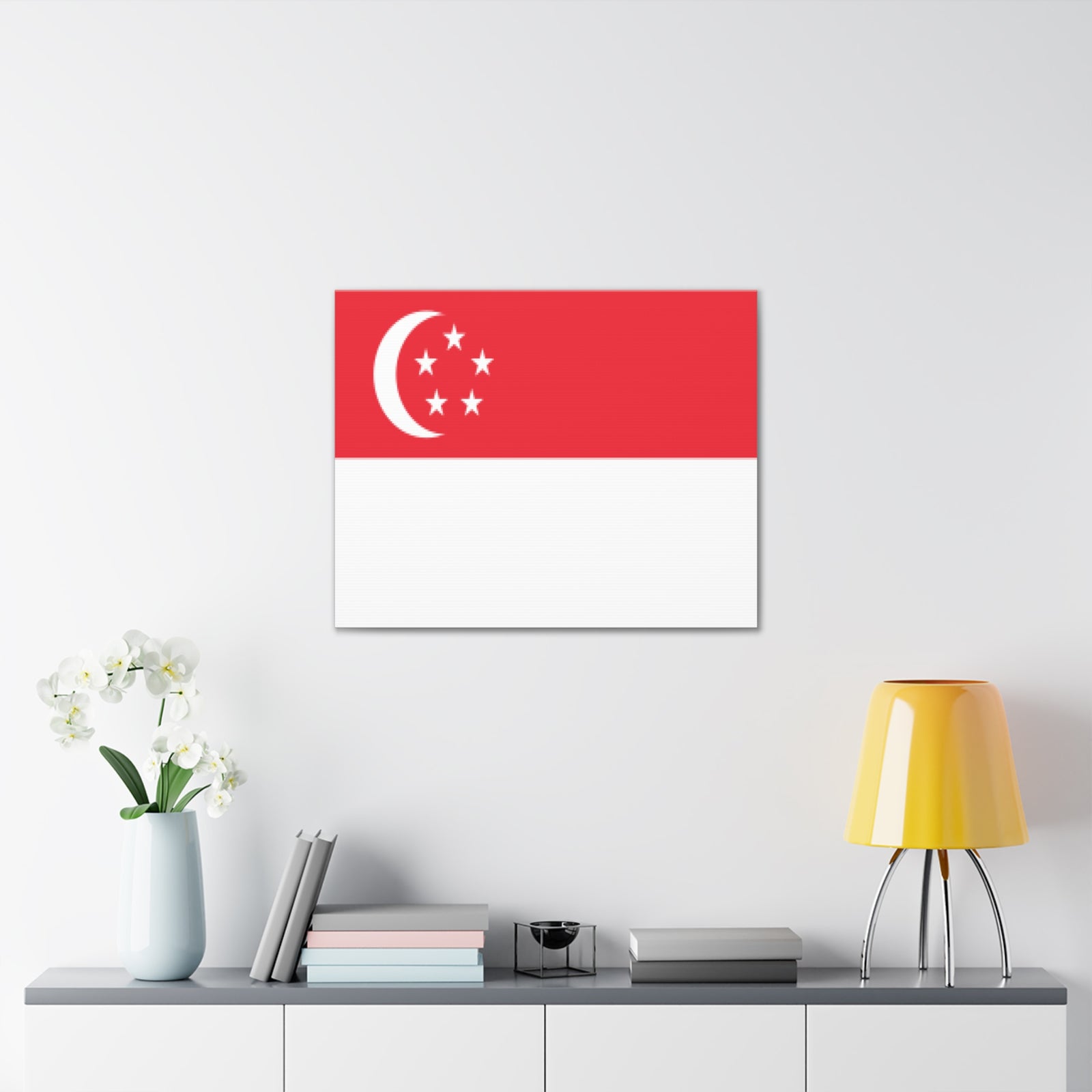 Singapore Country Flag Canvas Vibrant Wall Art Unframed Home Decor-Express Your Love Gifts