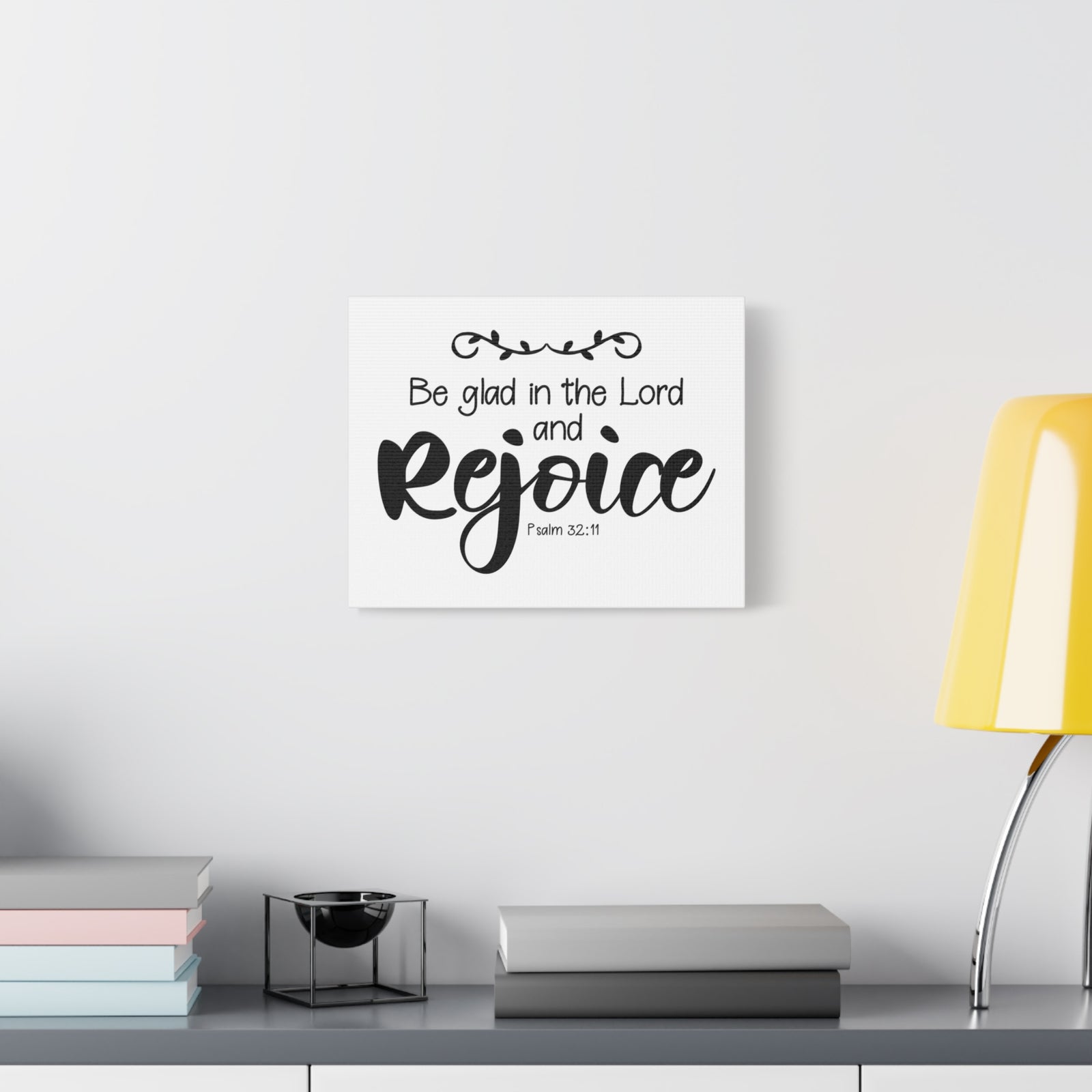 Scripture Canvas Rejoice Psalm 32:11 Christian Wall Art Bible Verse Print Ready to Hang-Express Your Love Gifts