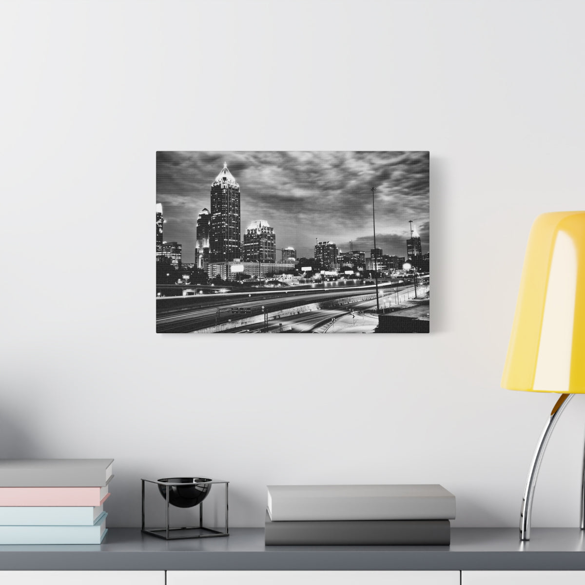 Atlanta Black And White Skyline Canvas Artwork High-Quality Breathtaking Stunning Cityscape for Home Decor Ready to Hang-Express Your Love Gifts