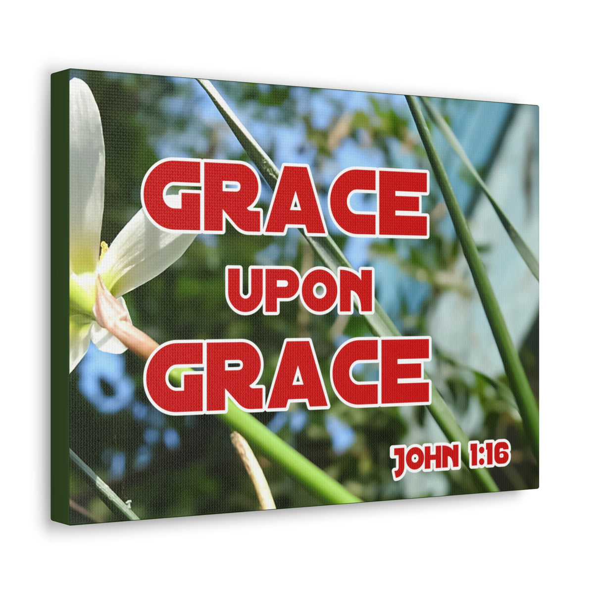 Scripture Walls Grace Upon Grace John 1:16 Bible Verse Canvas Christian Wall Art Ready to Hang-Express Your Love Gifts