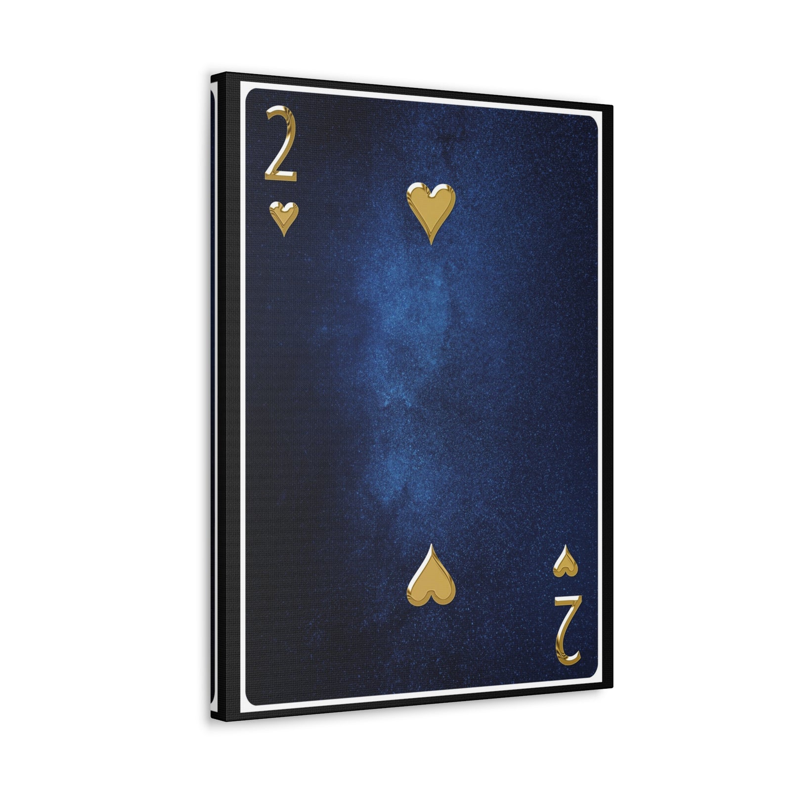 Two Of Hearts Space Background Playing Card Canvas Wall Art for Home Decor Ready-to-Hang-Express Your Love Gifts