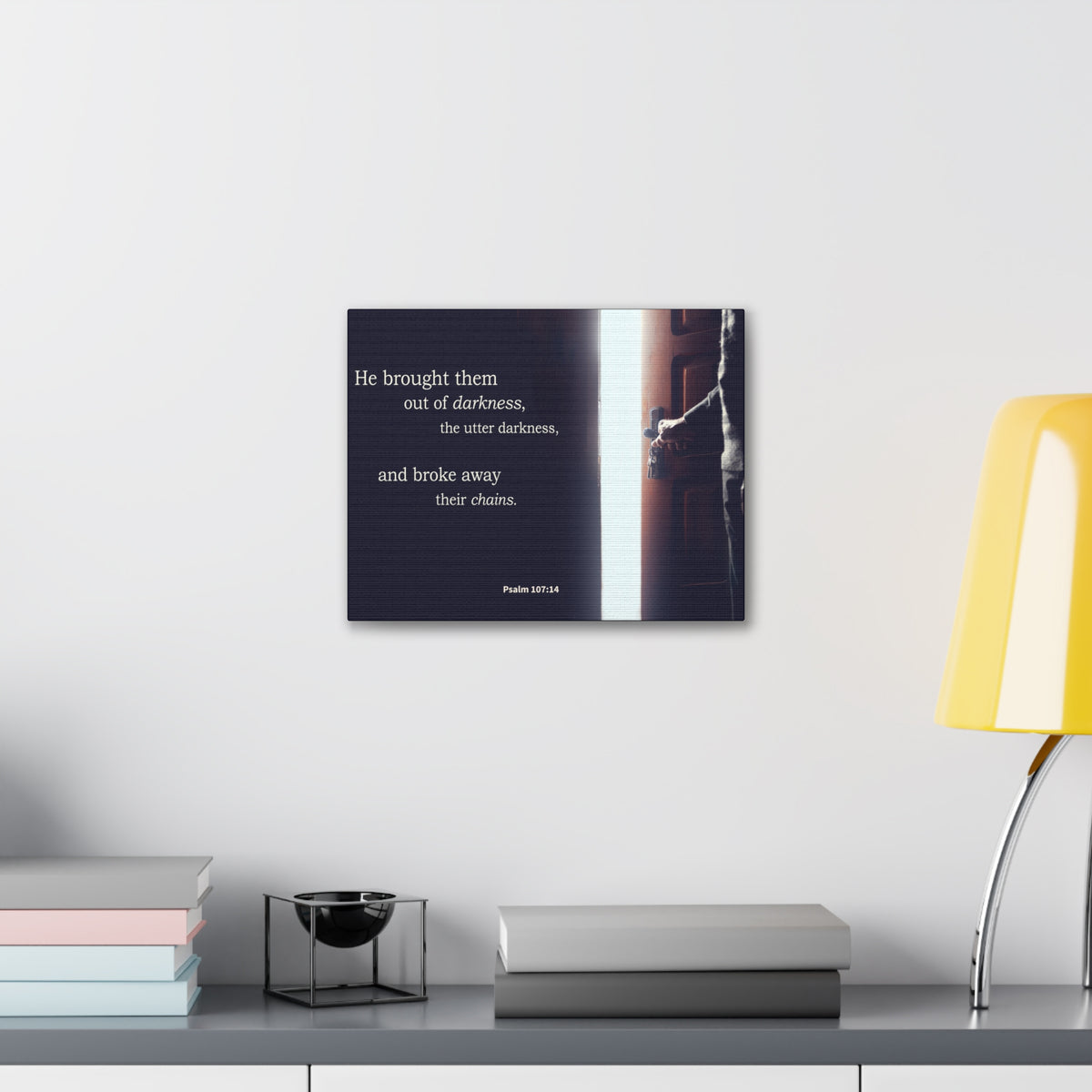 Scripture Walls He Brought Them Psalm 107:14 Bible Verse Canvas Christian Wall Art Ready to Hang-Express Your Love Gifts