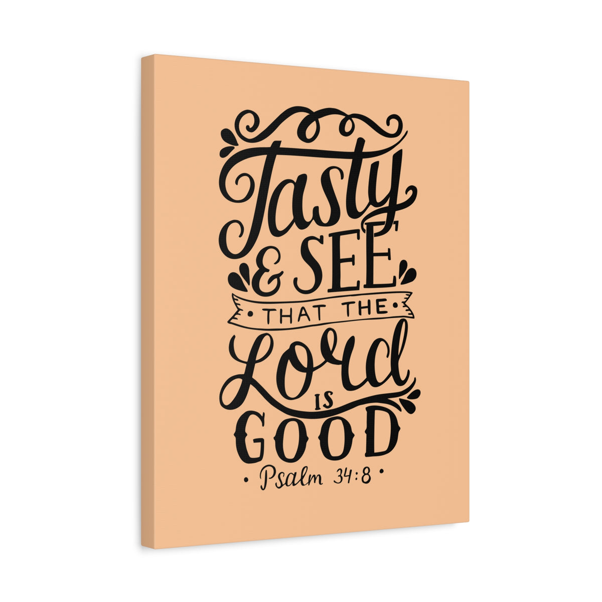 Scripture Canvas Tasty And See That Psalm 34:8 Christian Wall Art Bible Verse Print Ready To Hang-Express Your Love Gifts