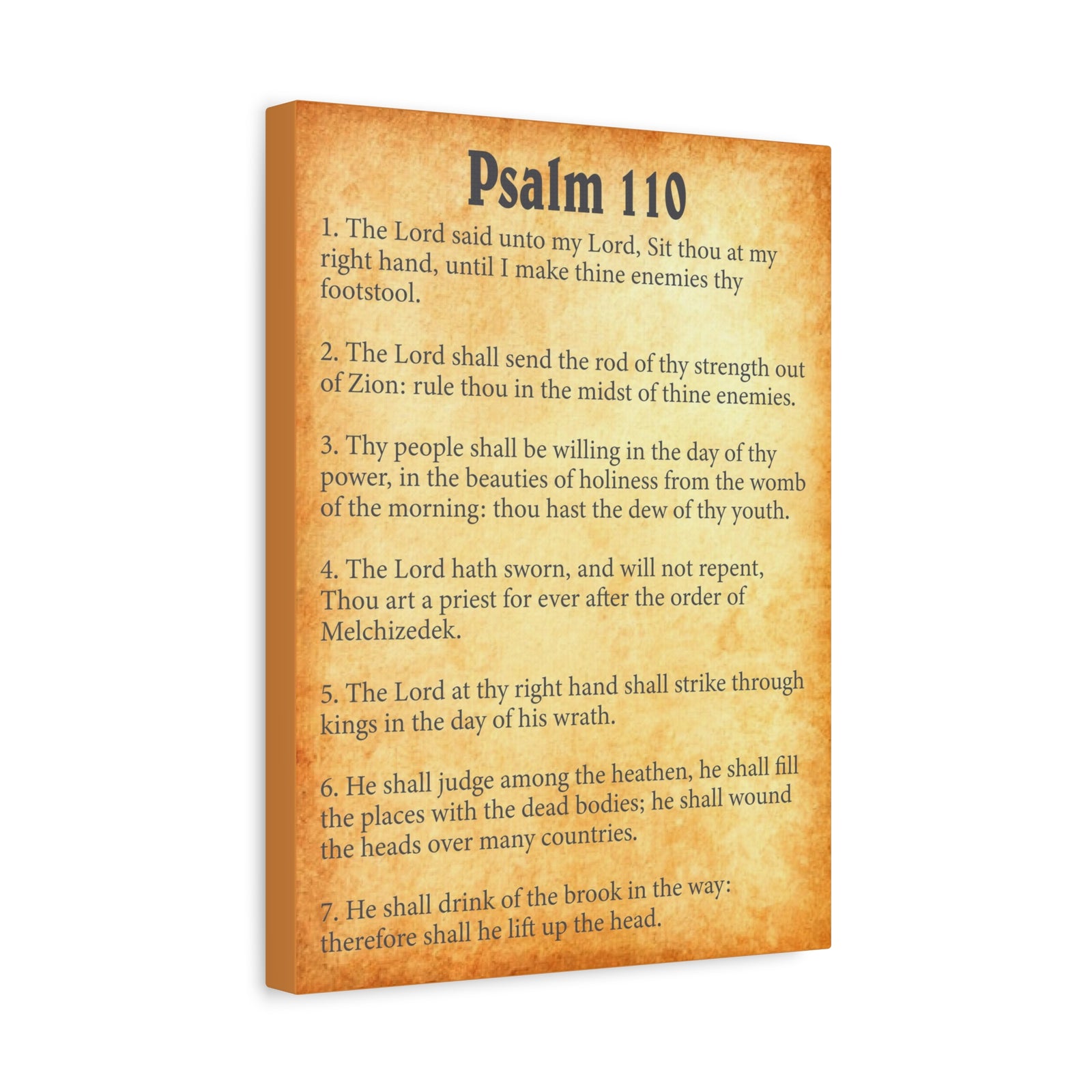 Scripture Walls Psalm 110 Gold Bible Chapter Canvas Christian Wall Art Ready to Hang-Express Your Love Gifts