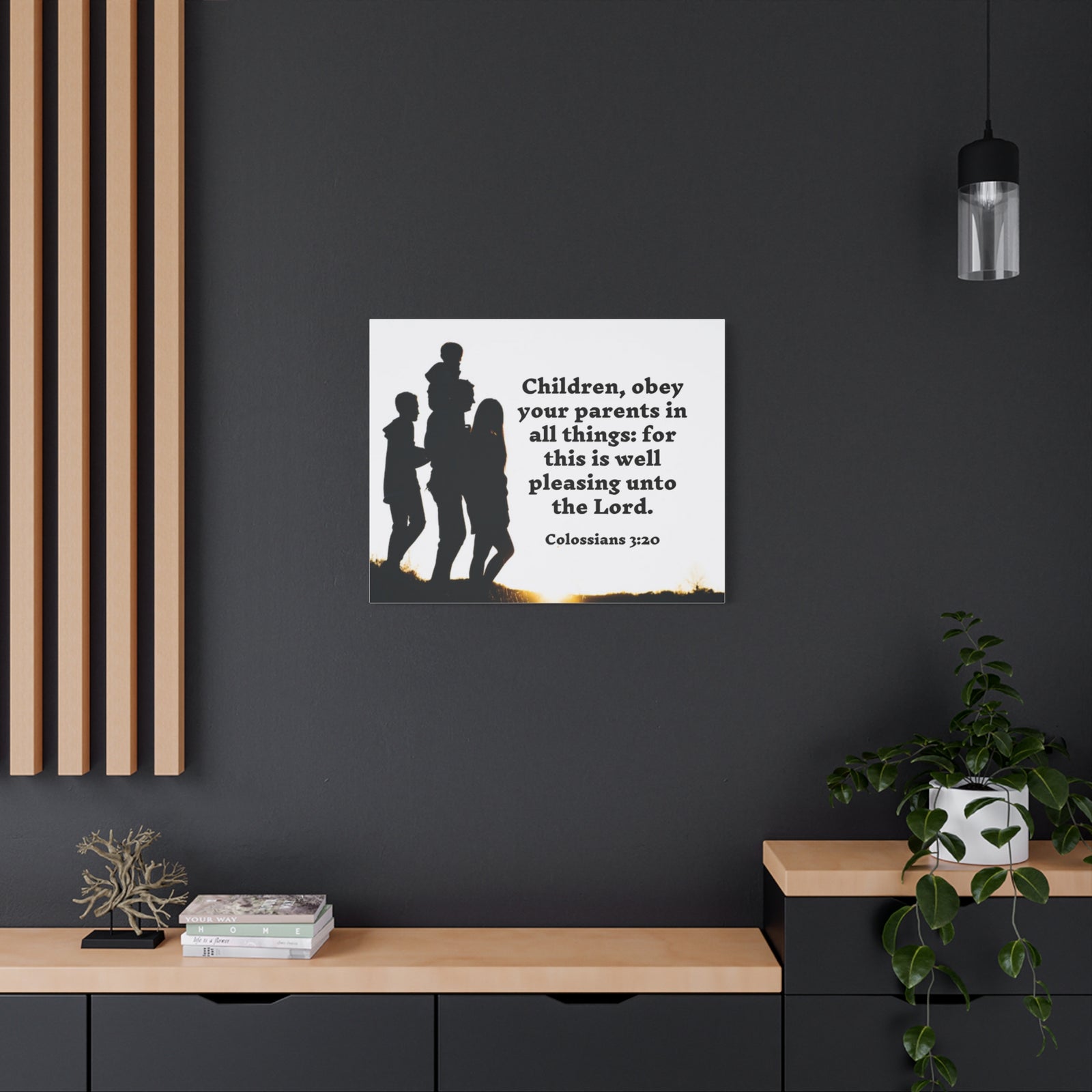 Scripture Walls Obey Your Parents Colossians 3:20 Bible Verse Canvas Christian Wall Art Ready to Hang-Express Your Love Gifts