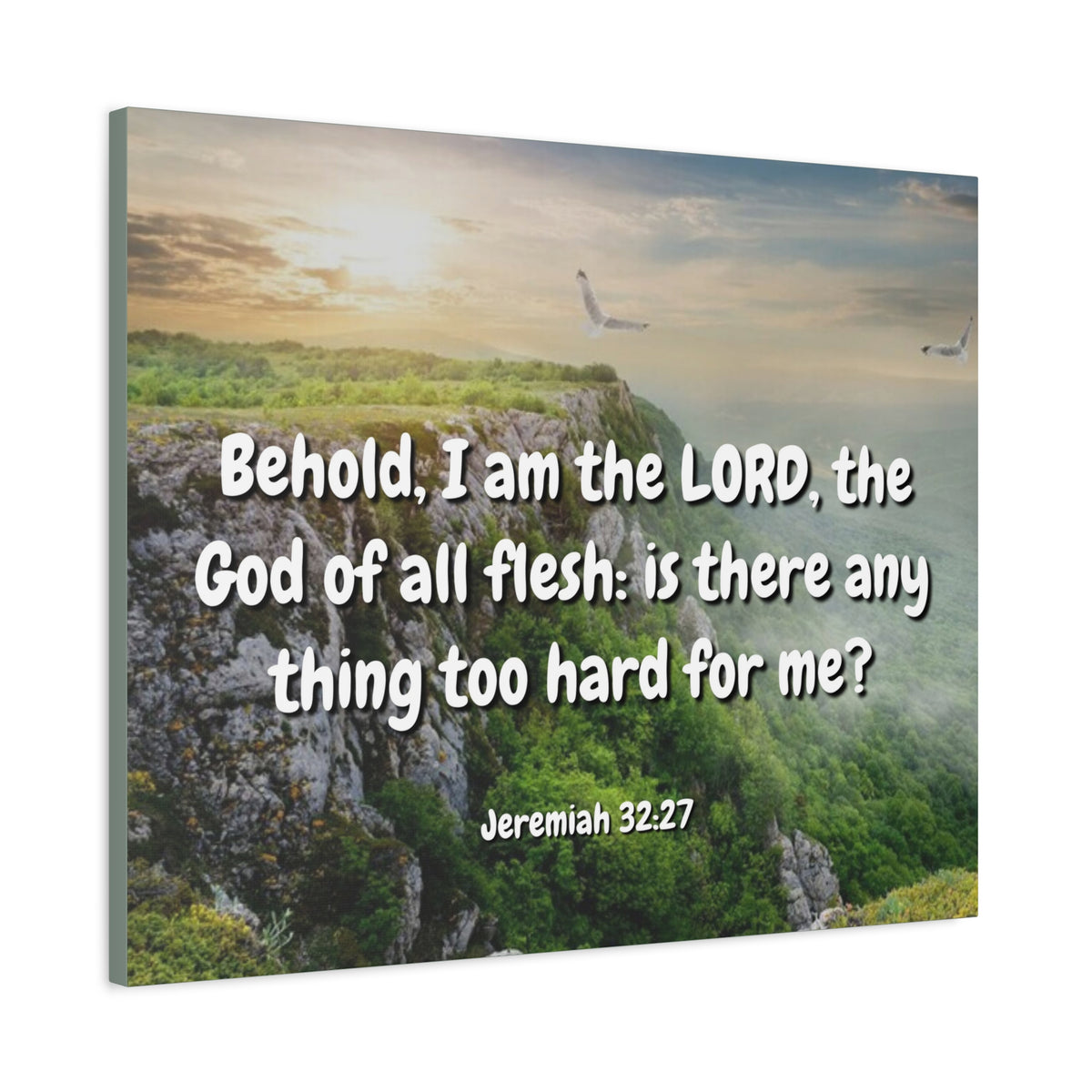 Scripture Canvas The Lord Jeremiah 32:27 Christian Wall Art Bible Verse Print Ready to Hang