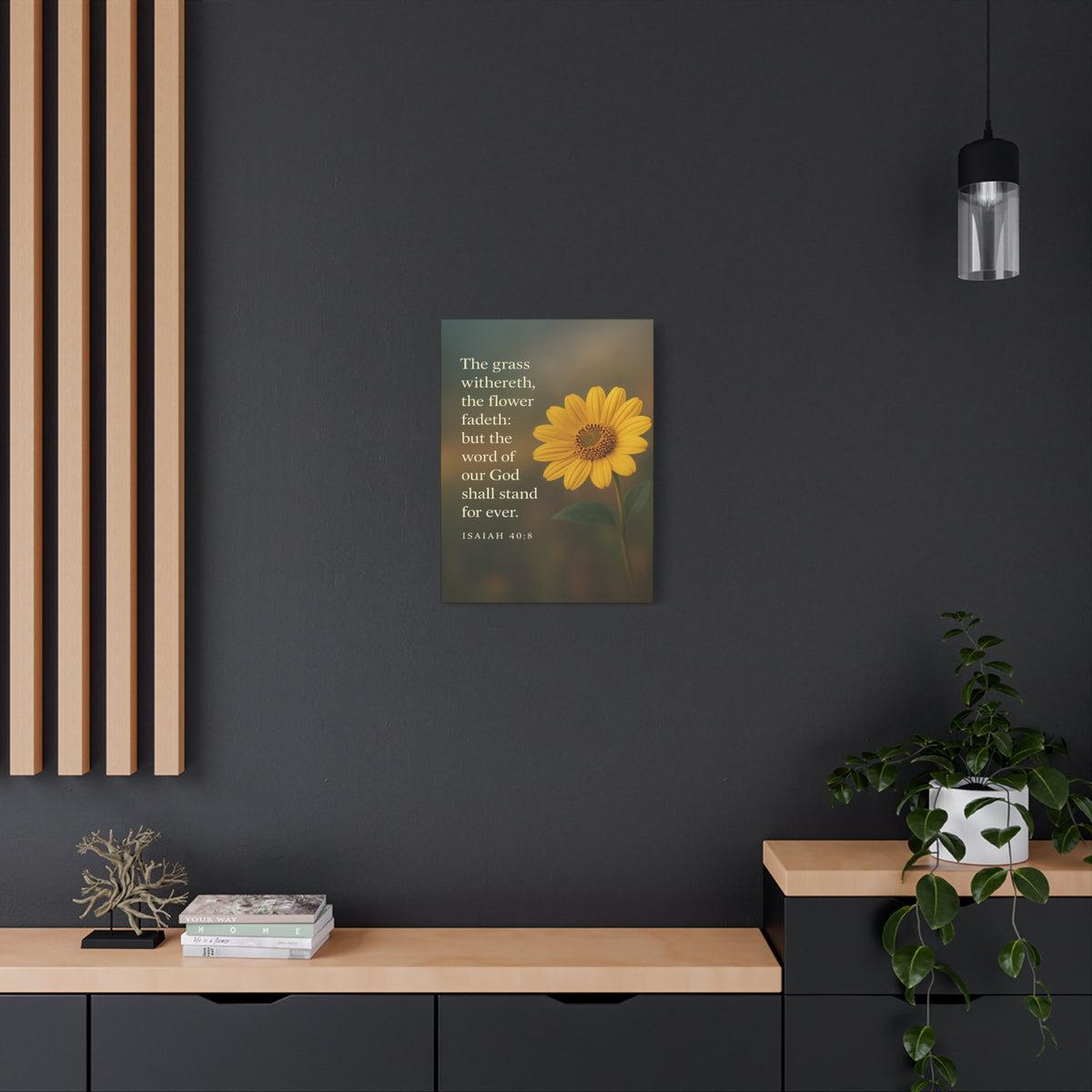 Bible Verse Canvas Isaiah 40:8 Christian Home Décor Wall Art Scripture Ready to Hang Faith Print-Express Your Love Gifts