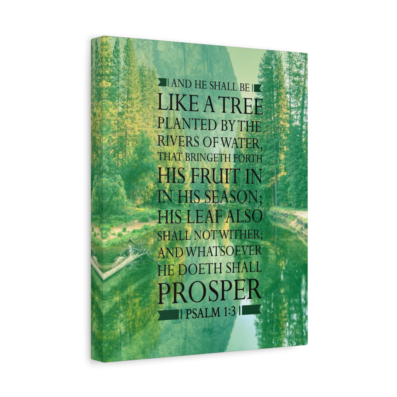 Scripture Canvas Like a Tree Psalm 1:3 Christian Wall Art Bible Verse Print Ready to Hang-Express Your Love Gifts