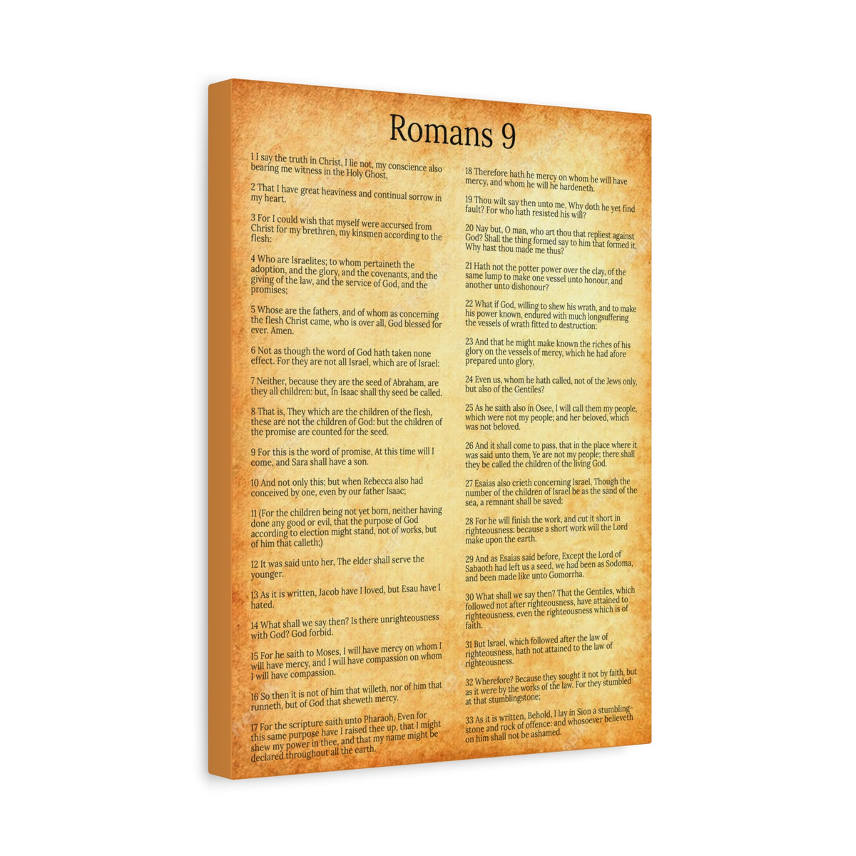 Scripture Walls Romans 9 Chapter Gold God’s Sovereign Choice Christian Wall Art Print Ready to Hang Unframed-Express Your Love Gifts